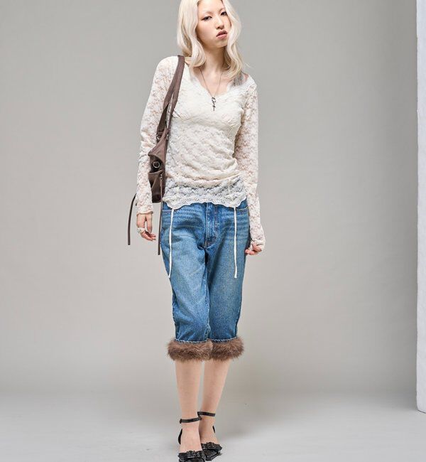  「【26AW LOOK掲載品番】2wayラギッドファーカプリ」|デニム|