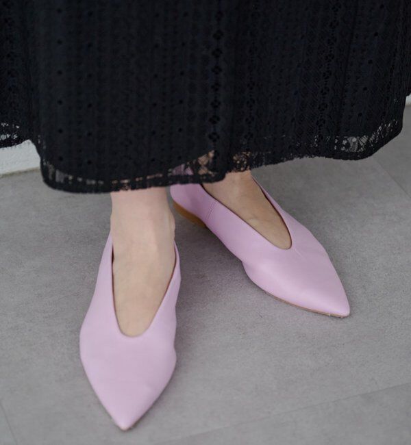  「【再入荷】ポインテッドレザーシューズ」|パンプス|