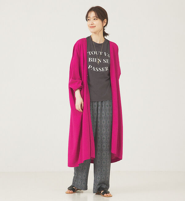 abahouse mavie「レーヨンリネントッパー」|ノーカラーコート|