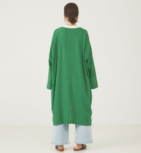 abahouse mavie「レーヨンリネントッパー」|ノーカラーコート|