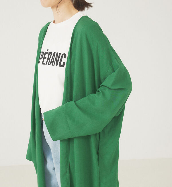 abahouse mavie「レーヨンリネントッパー」|ノーカラーコート|