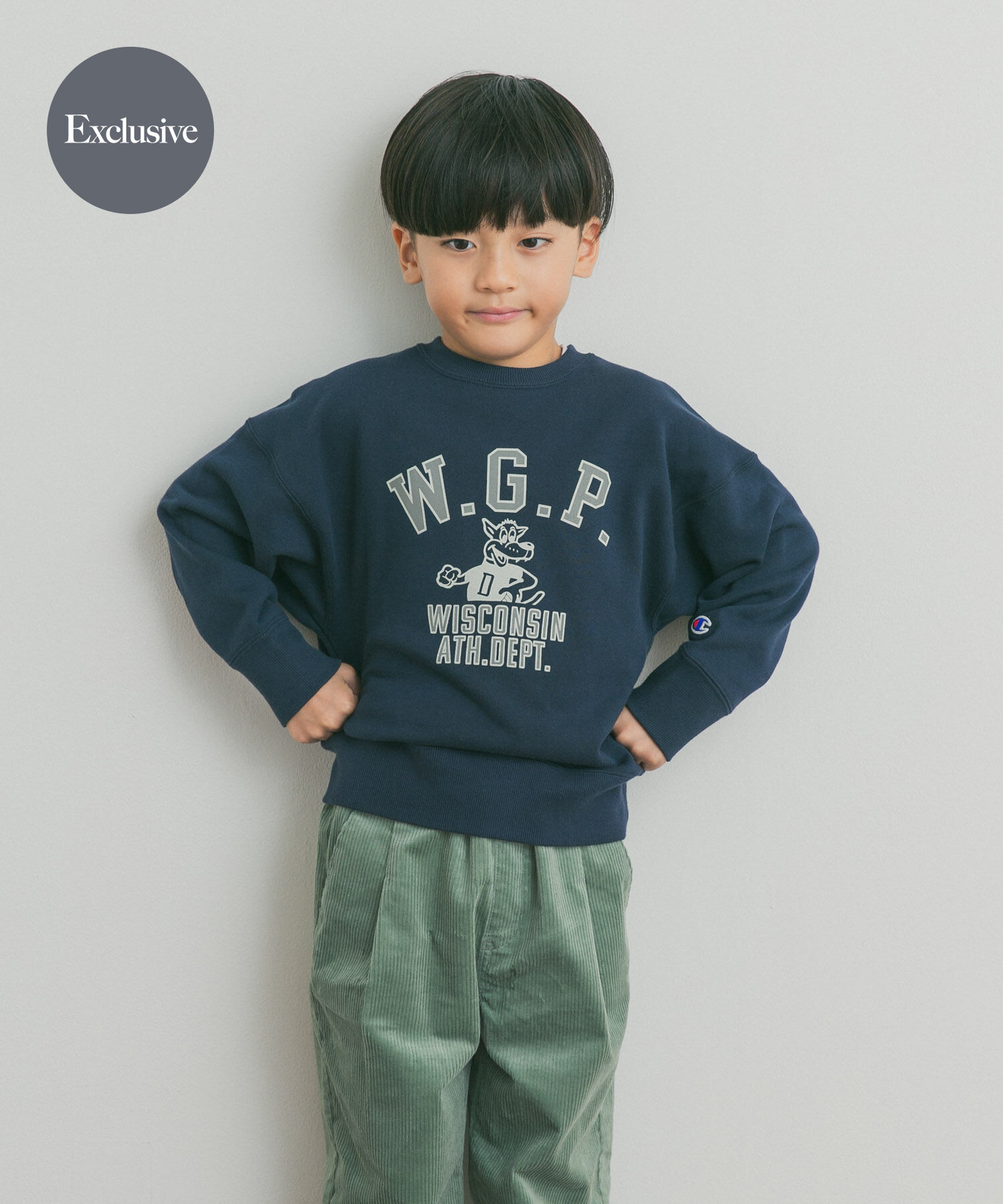 URBAN RESEARCH DOORS「『別注』Champion&times;DOORS　アニマルプリント SWEATSHIRTS(KIDS)」|その他|ネイビー