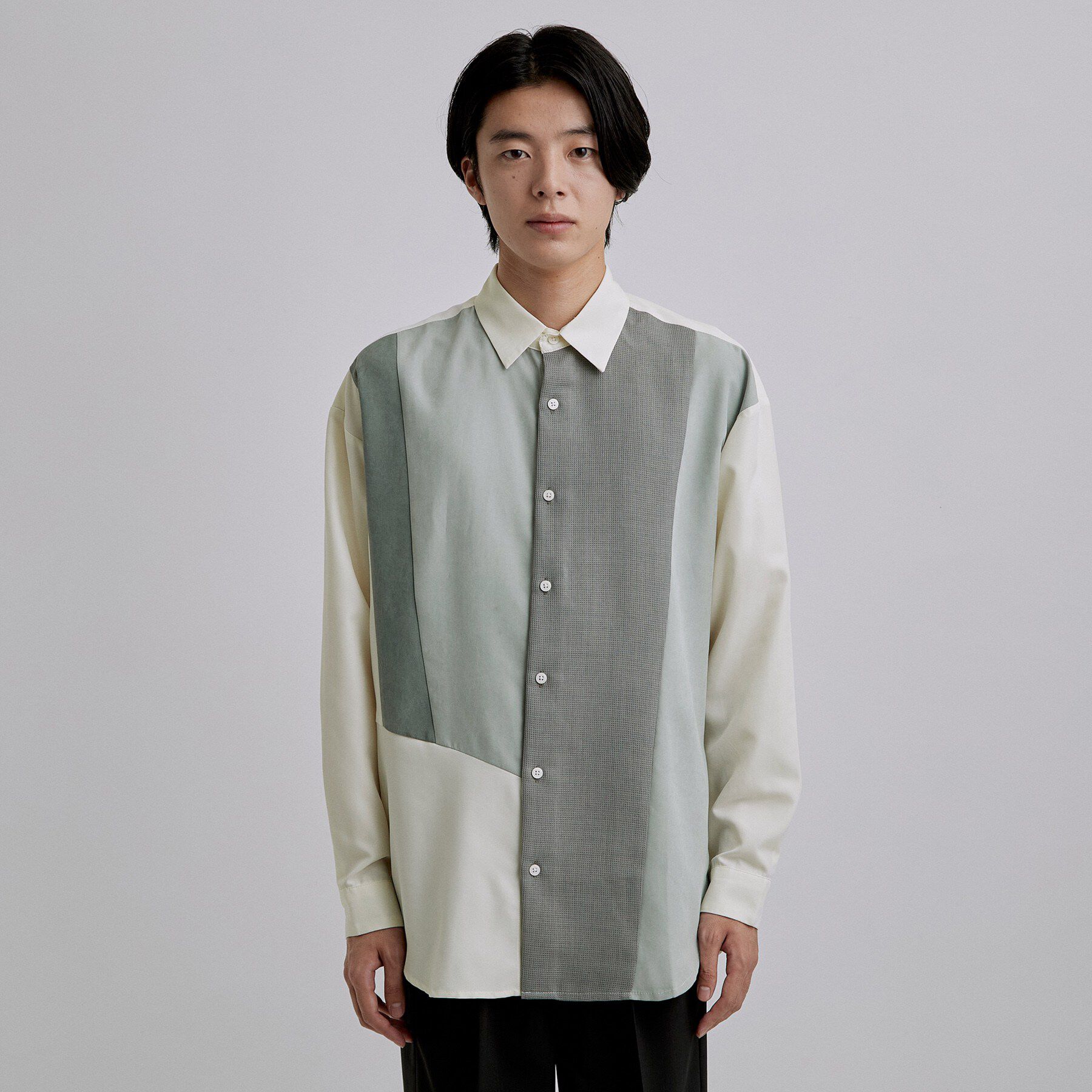 tk.TAKEO KIKUCHI「アシンメトリー切替長袖シャツ」|シャツ・ブラウス|