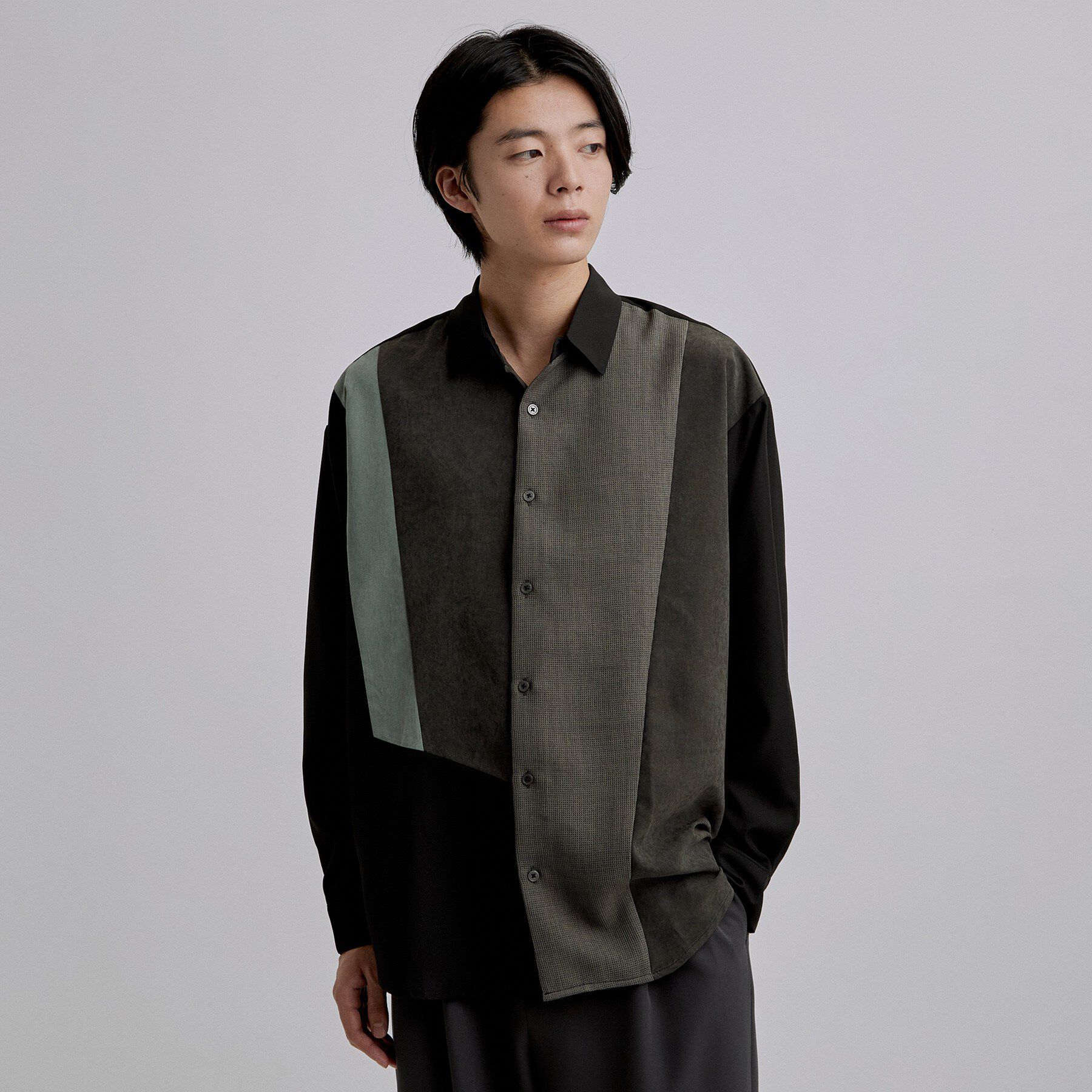 tk.TAKEO KIKUCHI「アシンメトリー切替長袖シャツ」|シャツ・ブラウス|
