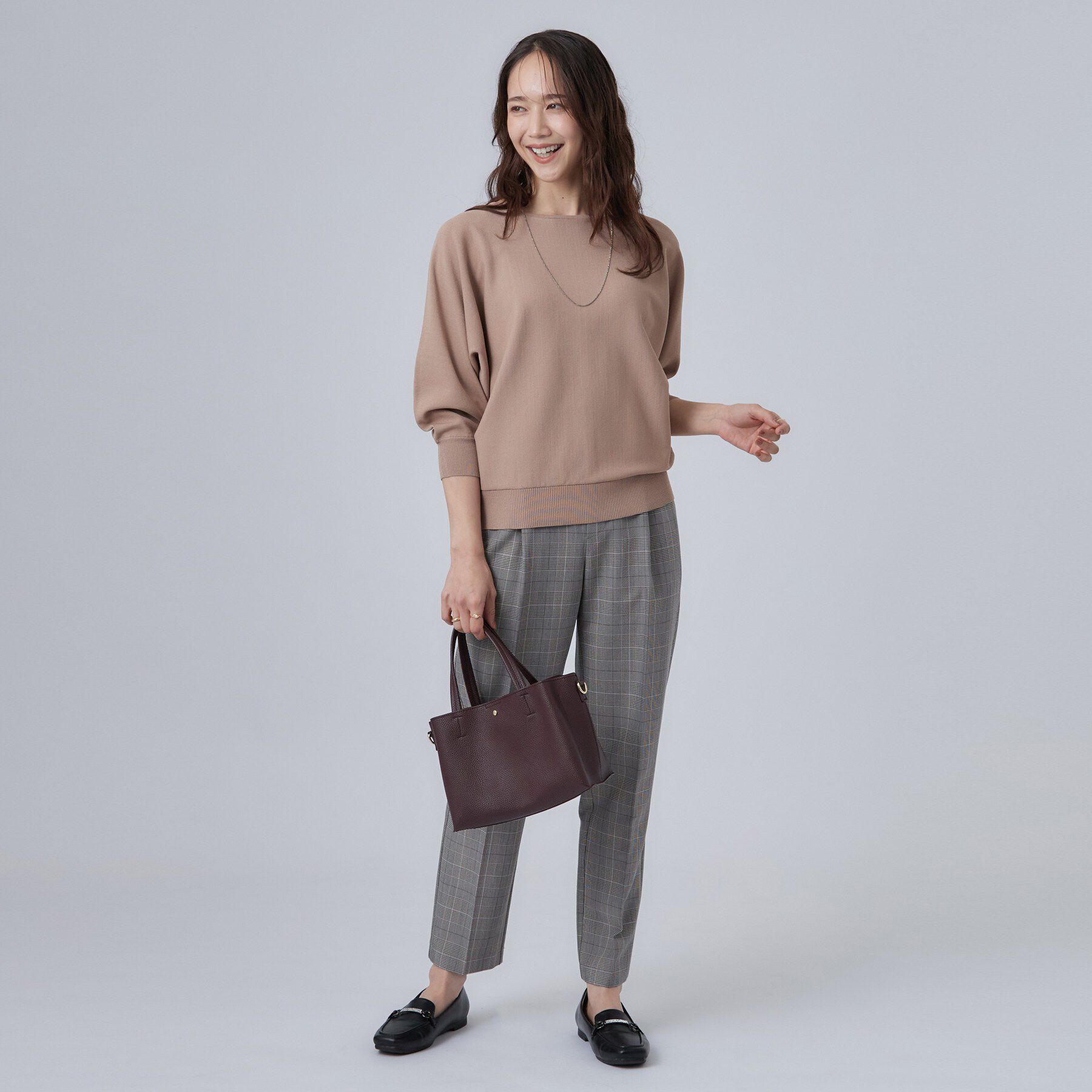 SHOO･LA･RUE「【洗濯機可】軽やかさらタッチ インせず着られる すっきり見えドルマンニット」|ニット・セーター|
