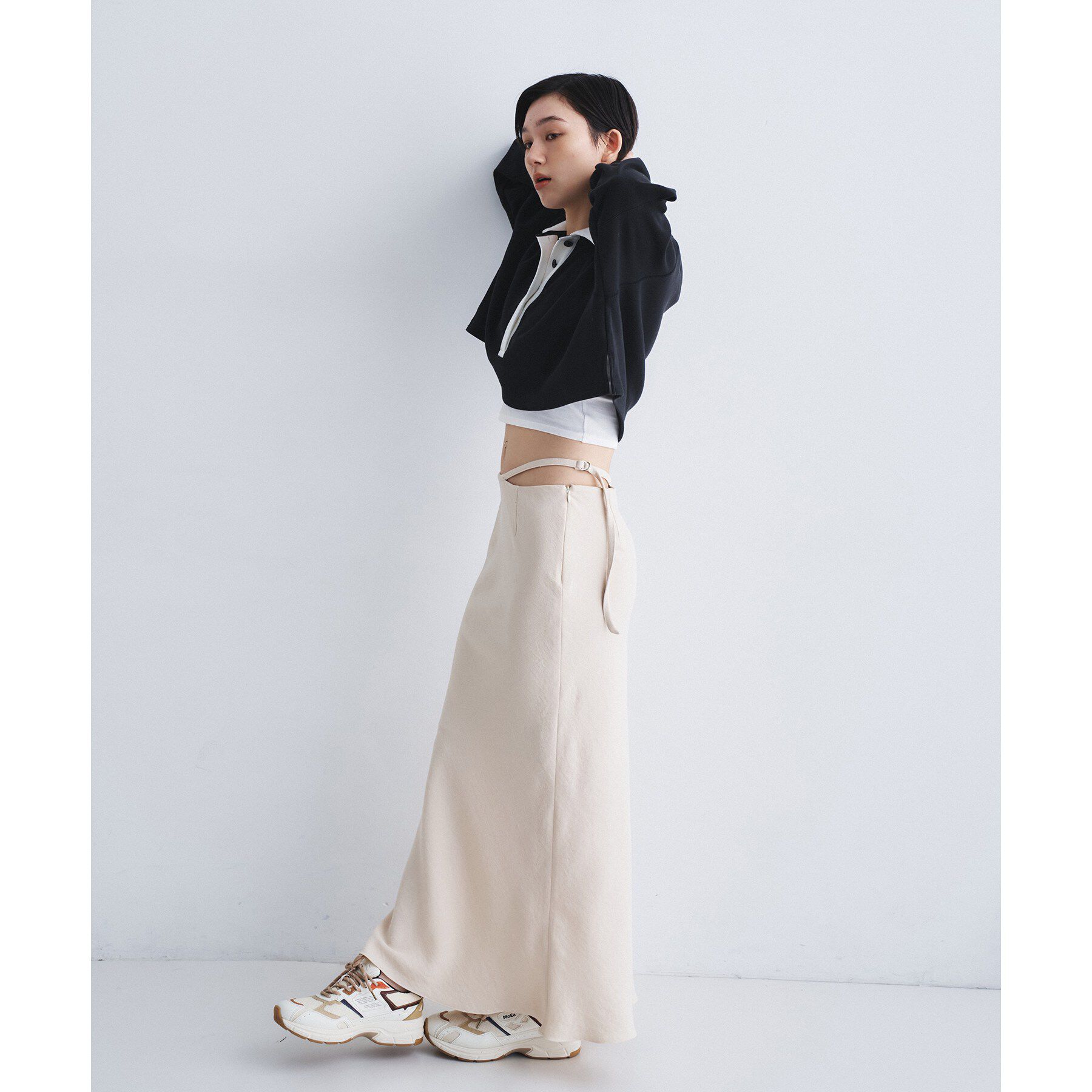 CODE A「【ReRe】easy－fit long skirt」|スカート|