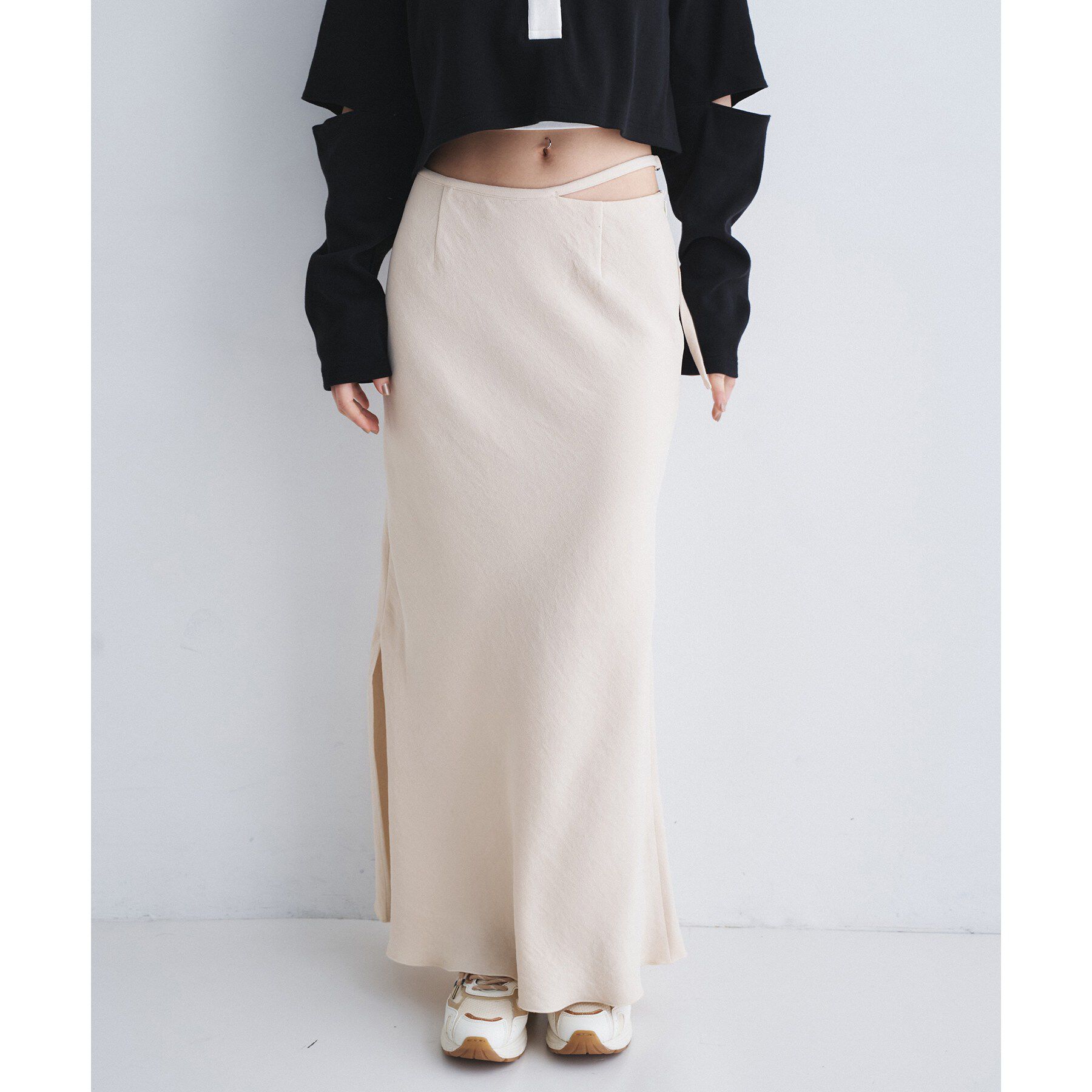CODE A「【ReRe】easy－fit long skirt」|スカート|