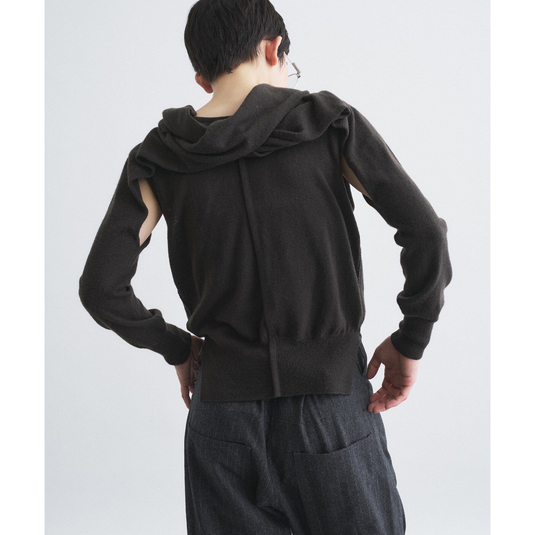 CODE A「SYSTEM｜CONVERTIBLE－SLEEVE WOOL KNIT TOP」|ニット・セーター|