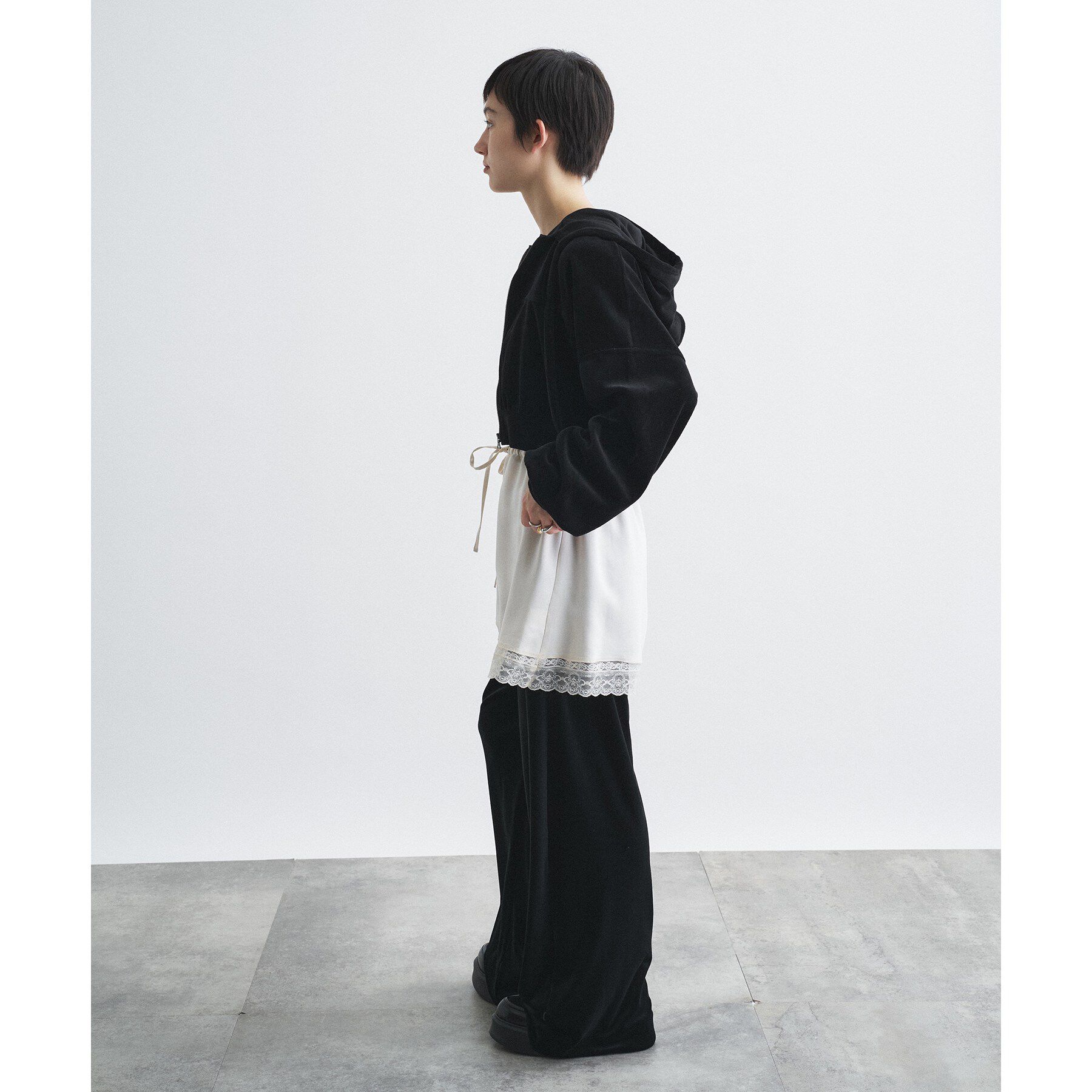 CODE A「velour cropped hoodie」|パーカー|