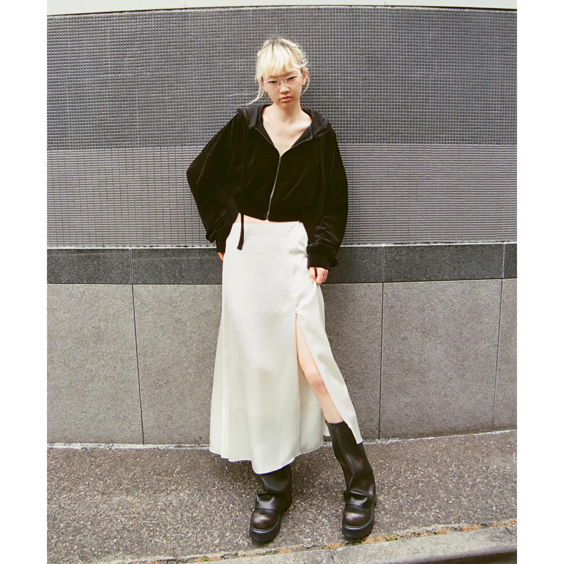CODE A「velour cropped hoodie」|パーカー|