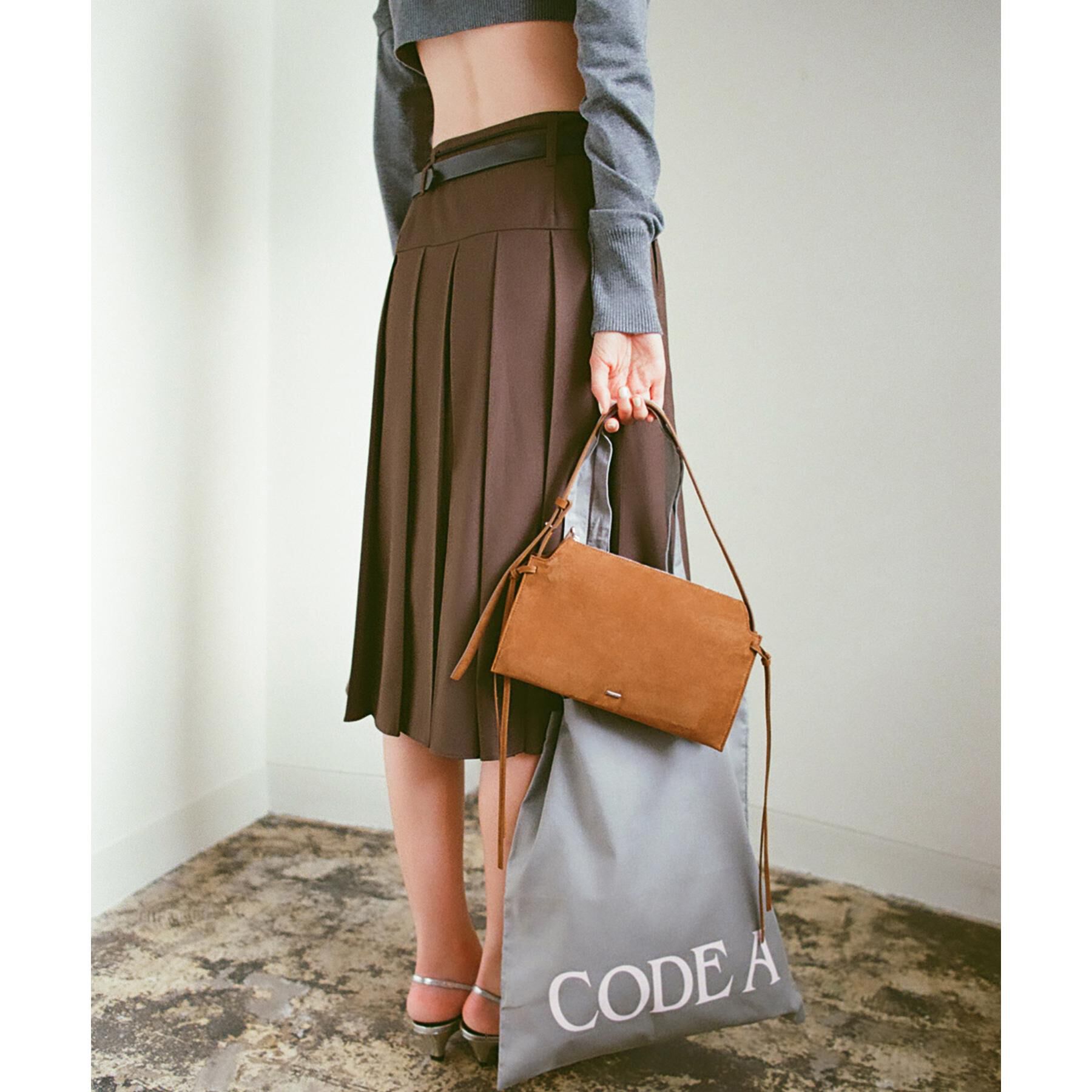 CODE A「soft pleated midi skirt」|スカート|