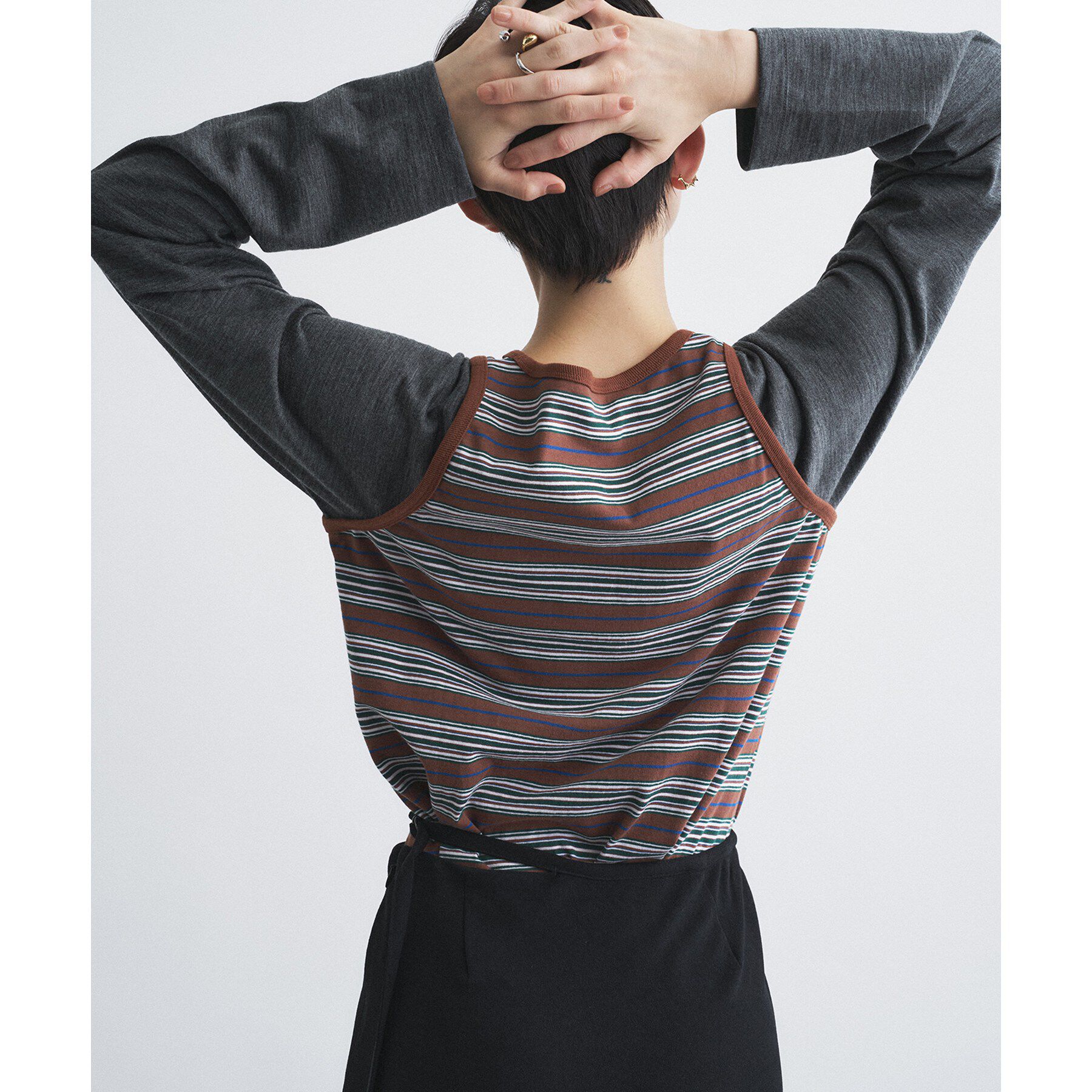 CODE A「Girls department Club｜BORDER TANK LAYER LS」|Tシャツ・カットソー|