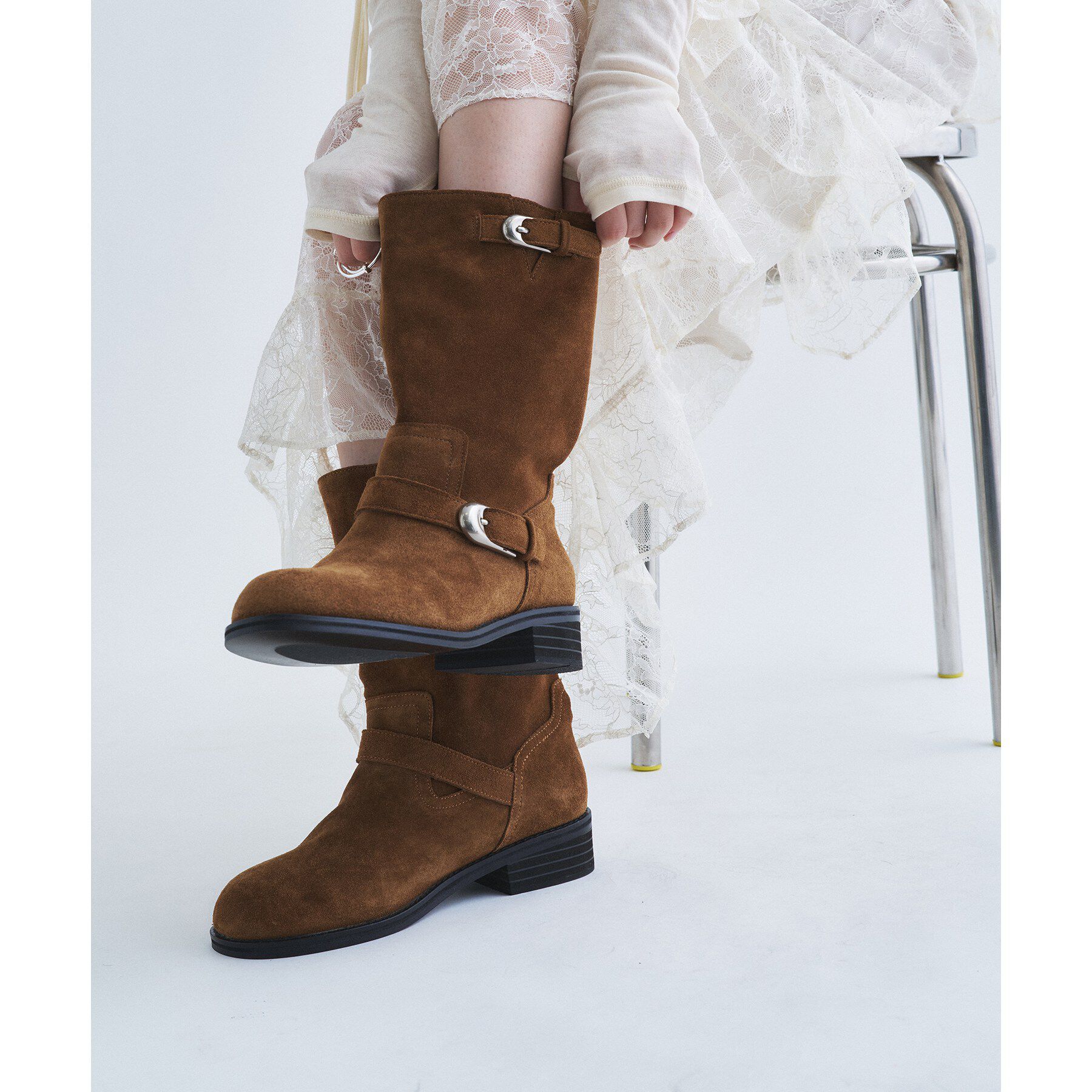 CODE A「SYSTEM｜ Washed Leather Mid－Calf Boots」|ショートブーツ|