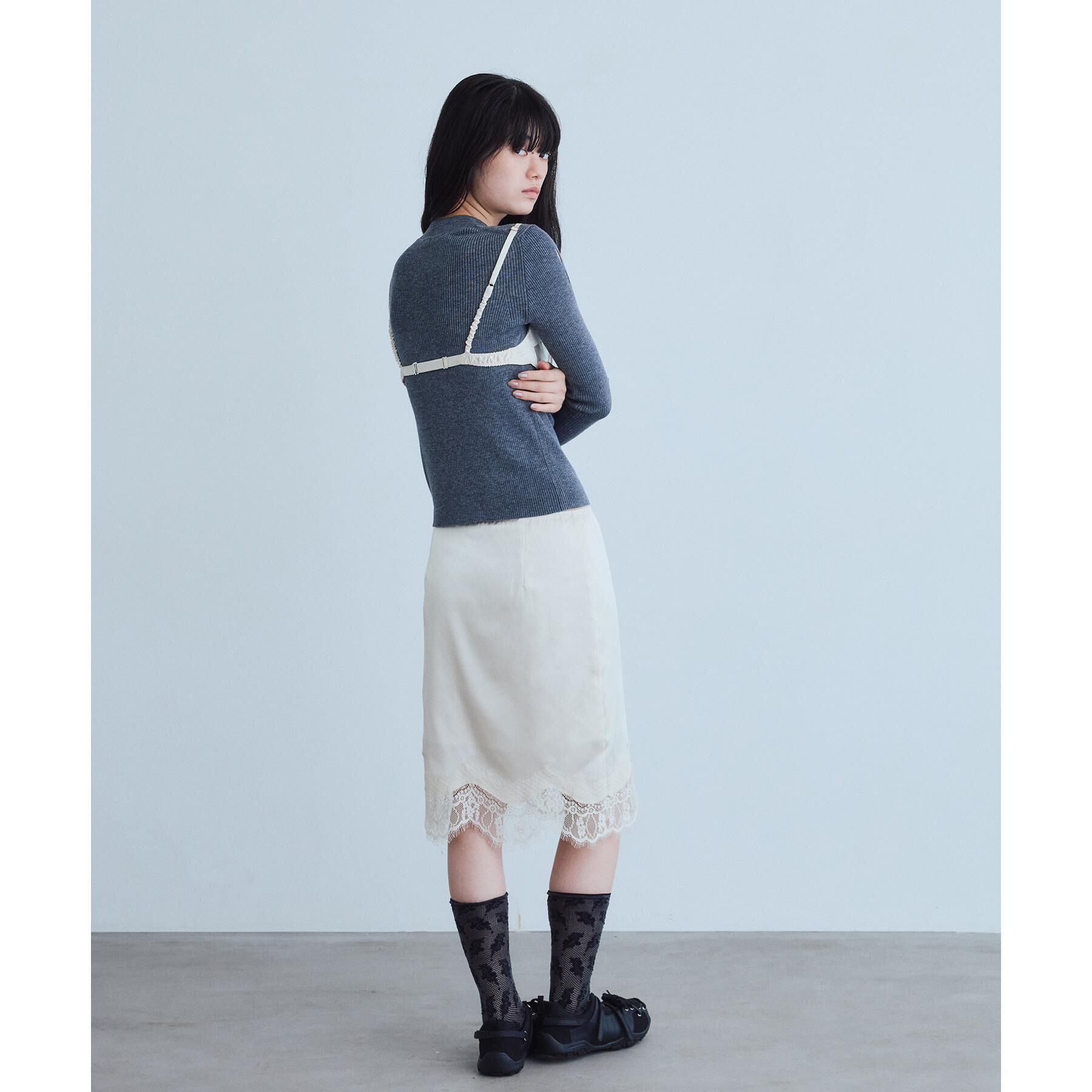 CODE A「UKI UKI＊CODE A｜satin lace skirt」|スカート|