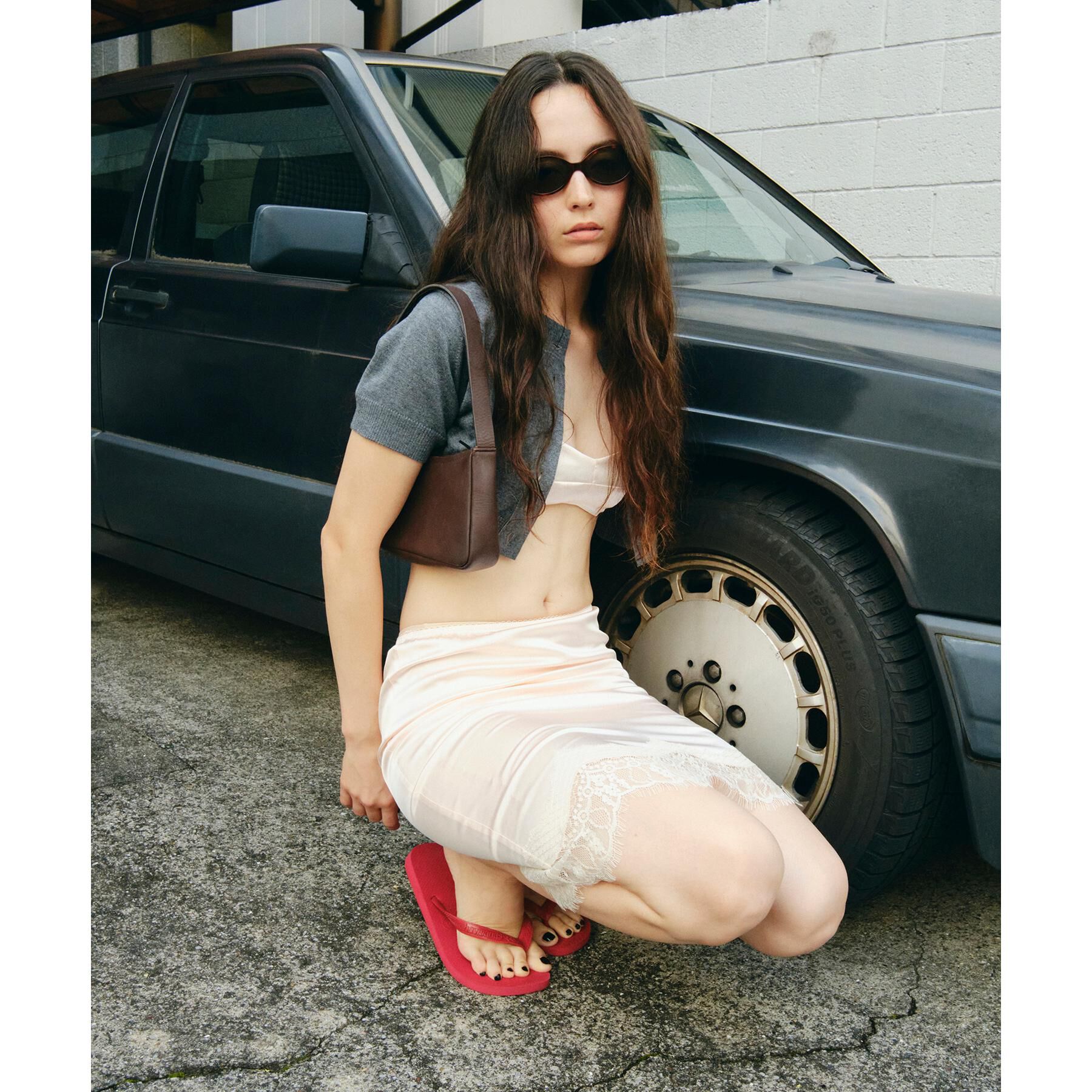 CODE A「UKI UKI＊CODE A｜satin lace skirt」|スカート|