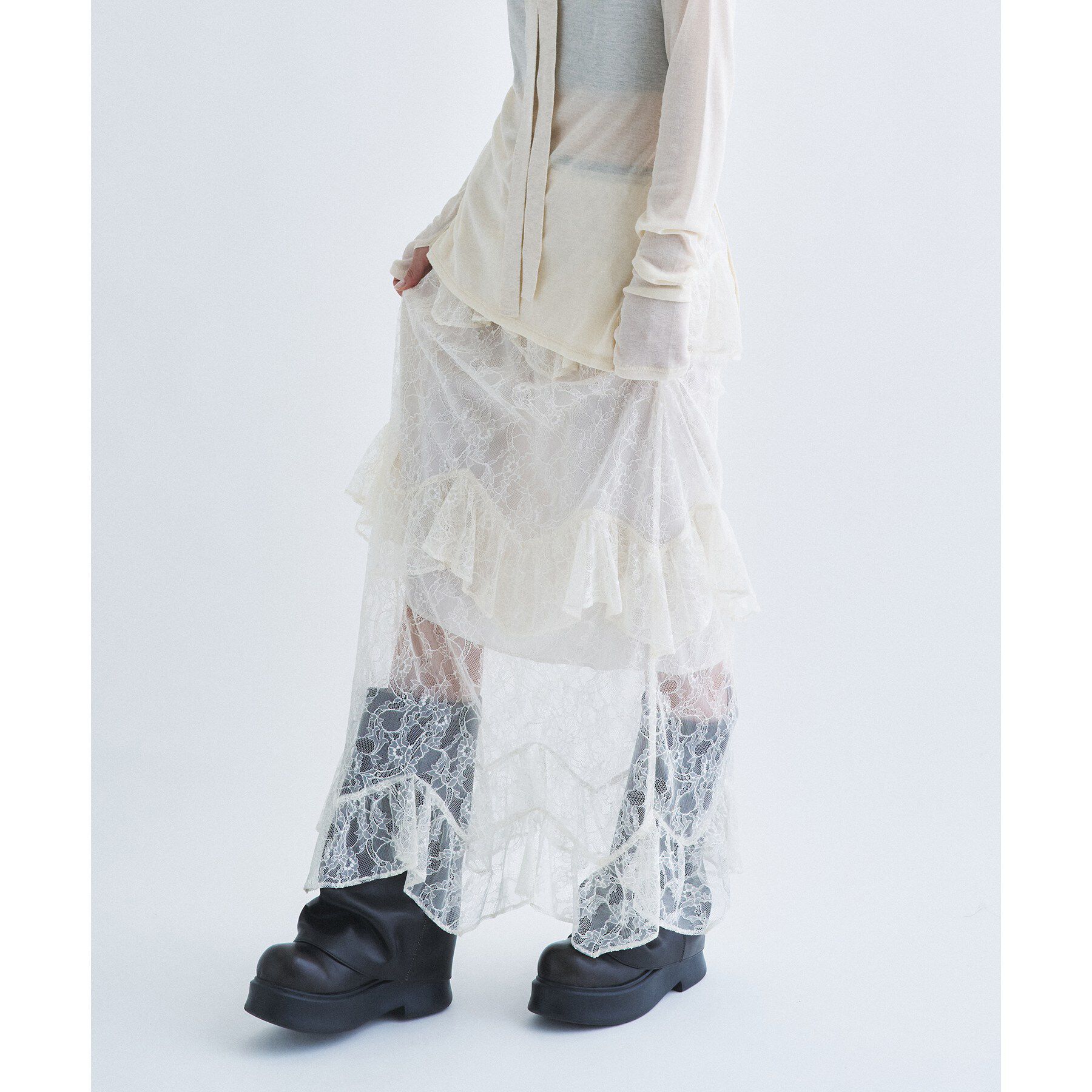 CODE A「layered veil lace skirt」|スカート|