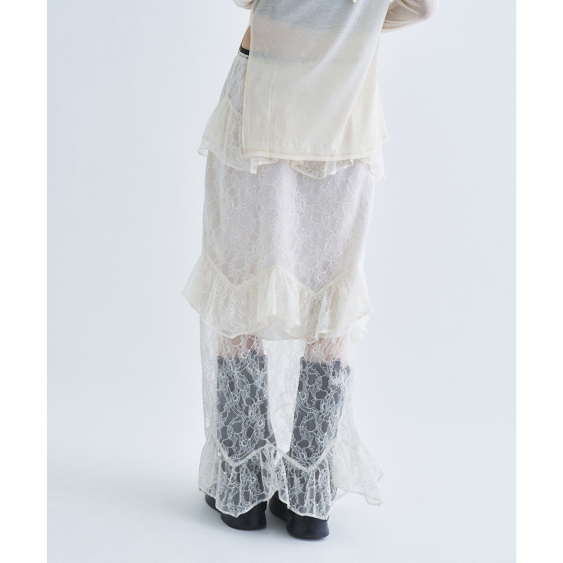 CODE A「layered veil lace skirt」|スカート|