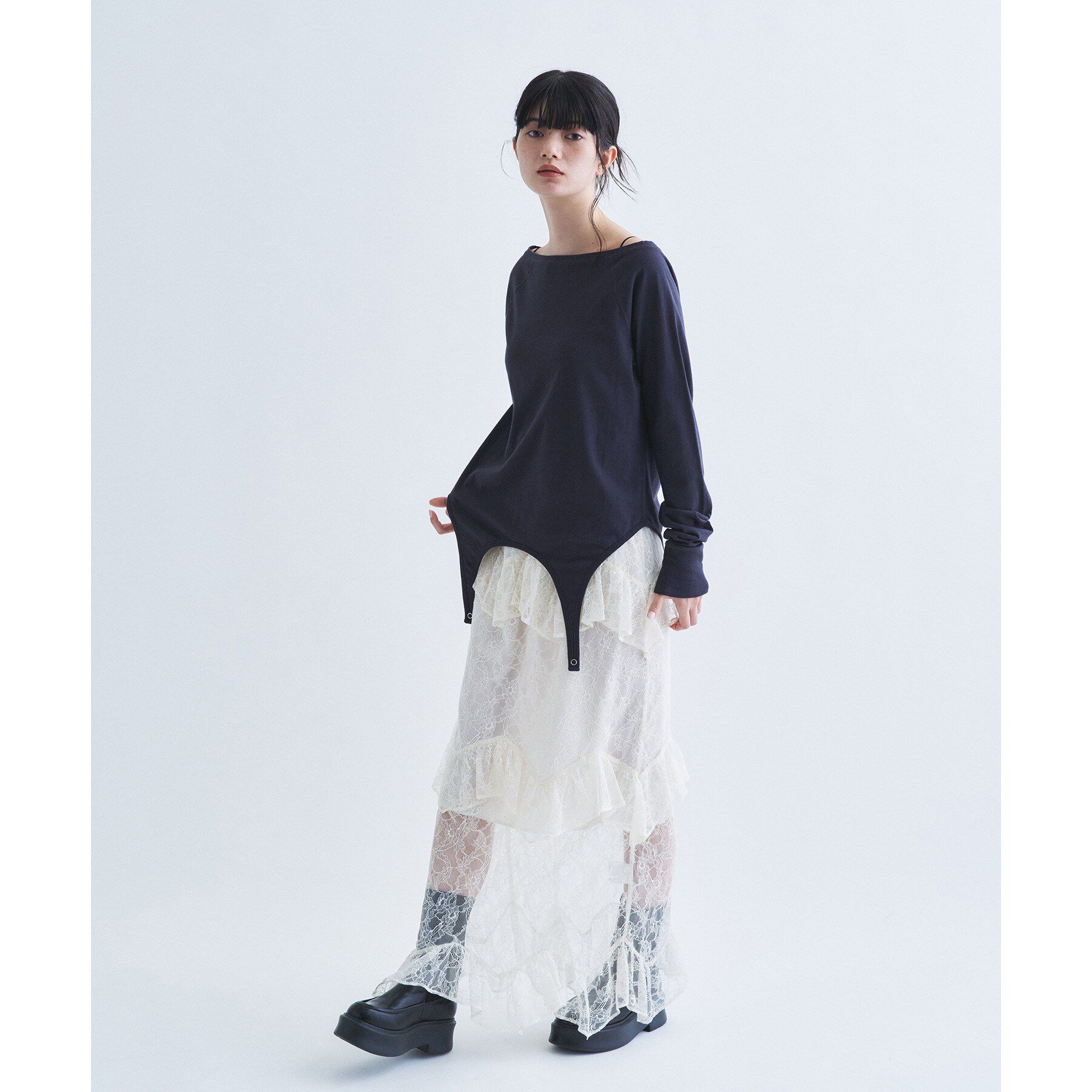 CODE A「layered veil lace skirt」|スカート|
