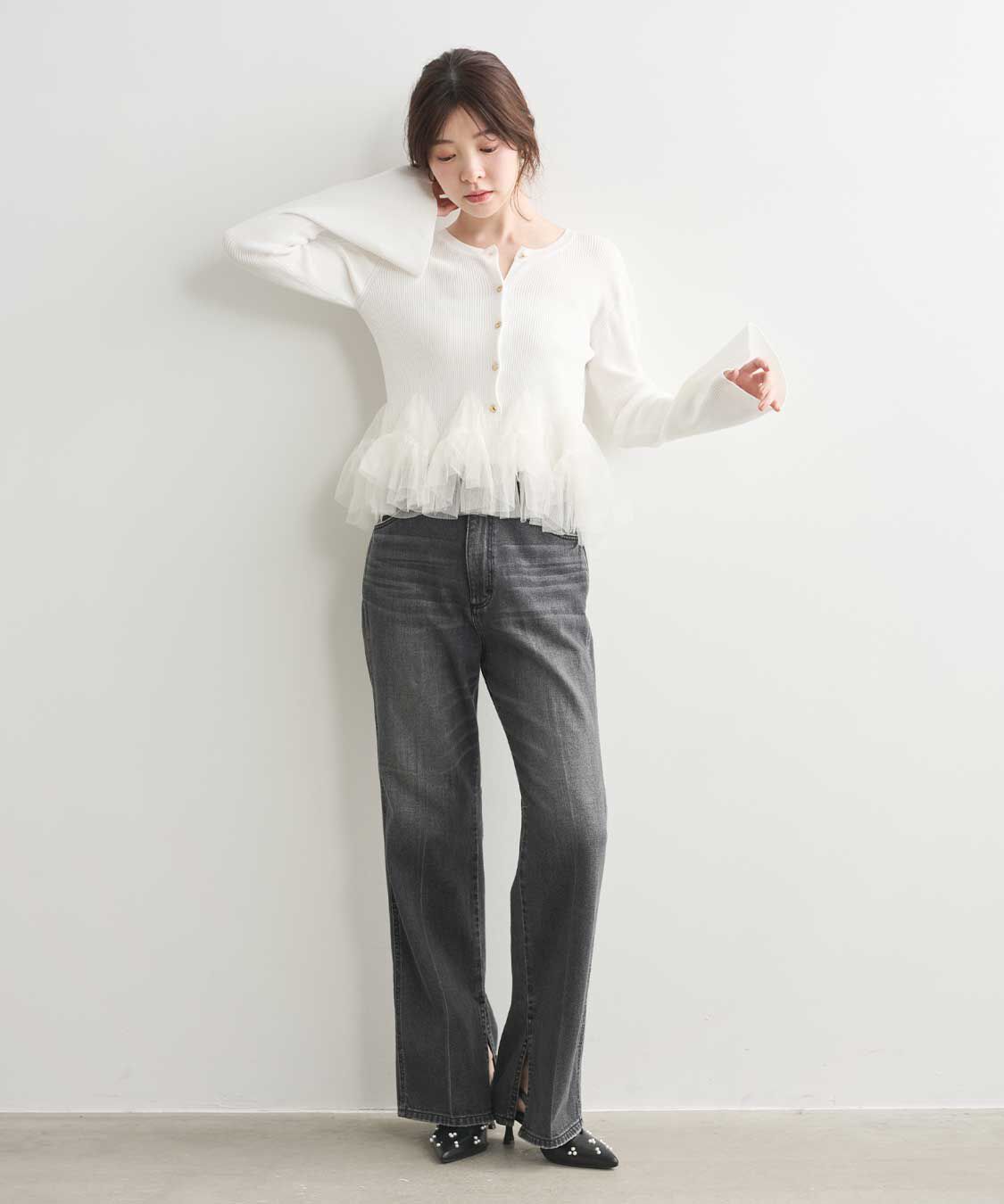 COCO DEAL「《COCO DEAL/Wrangler》スラックスライクデニムパンツ」|デニム|