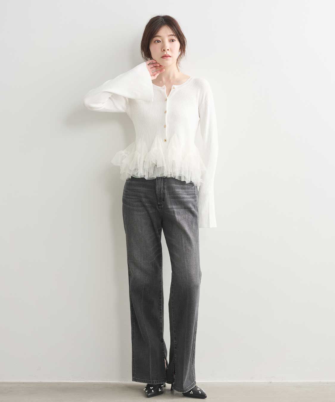 COCO DEAL「《COCO DEAL/Wrangler》スラックスライクデニムパンツ」|デニム|
