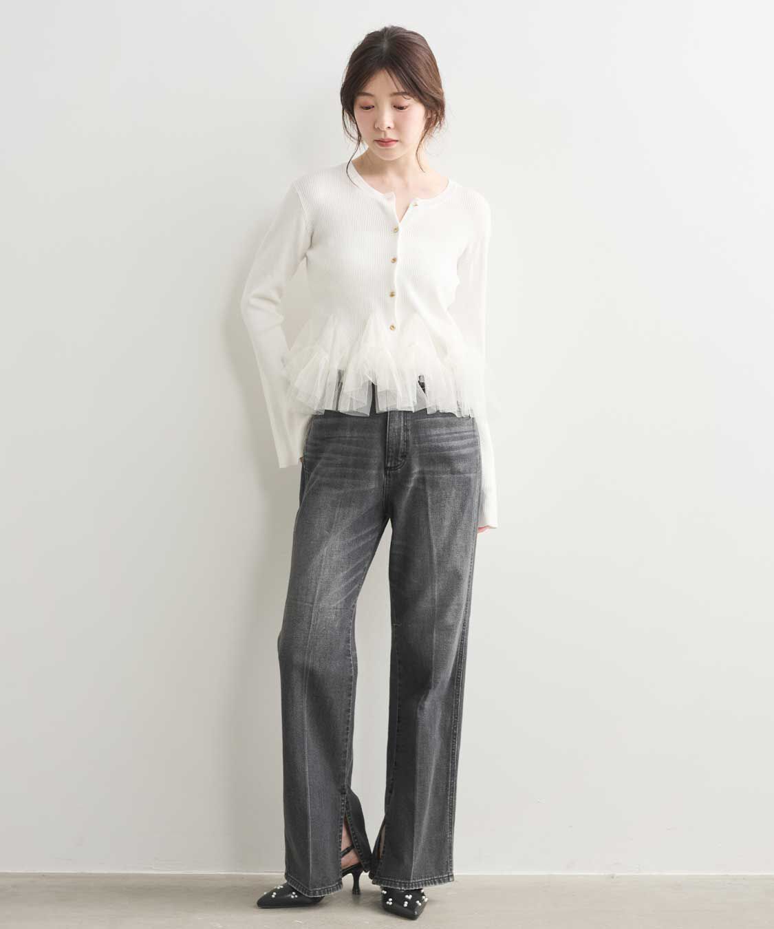 COCO DEAL「《COCO DEAL/Wrangler》スラックスライクデニムパンツ」|デニム|