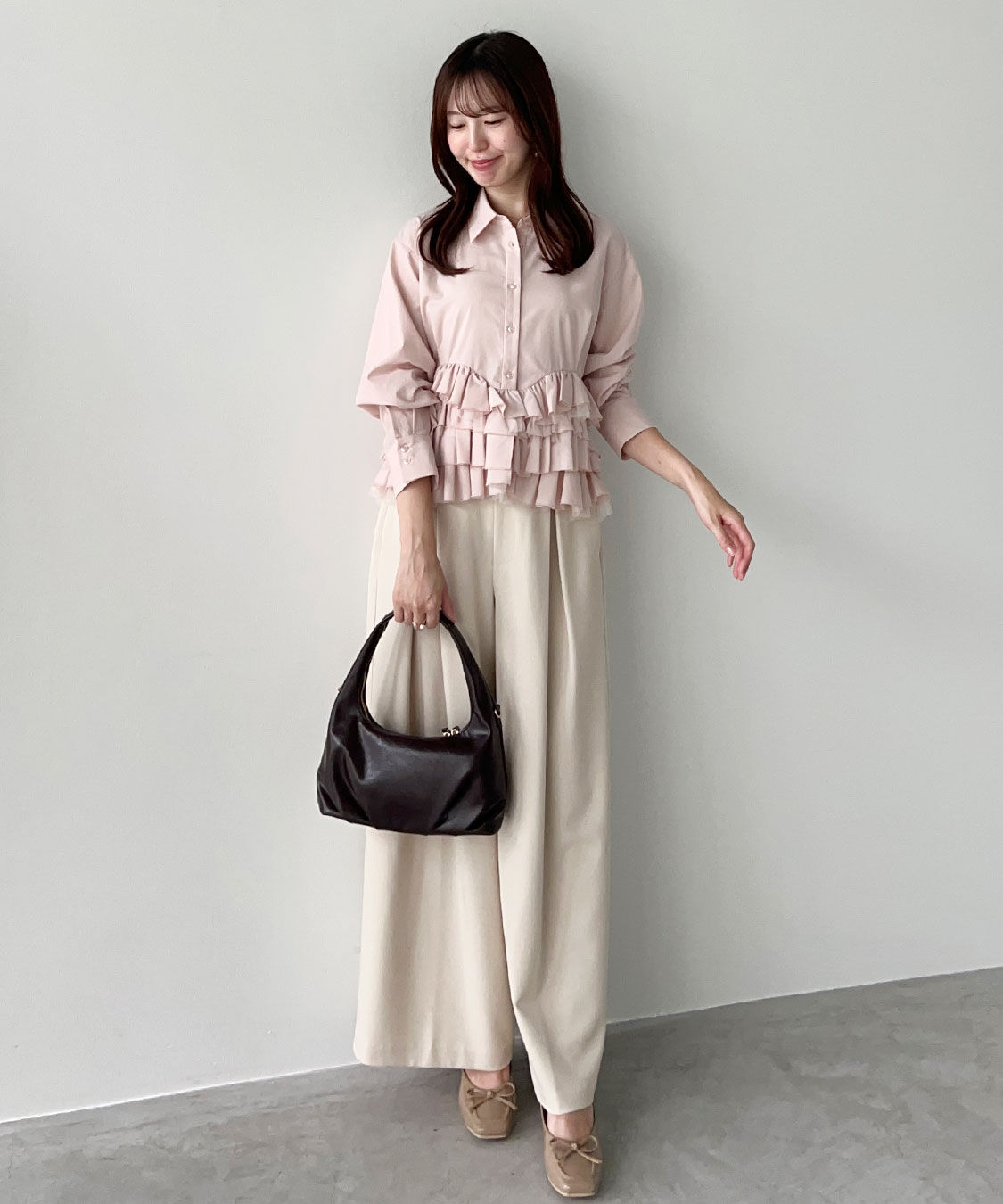 COCO DEAL「クロスタックワイドパンツ」|スラックス|