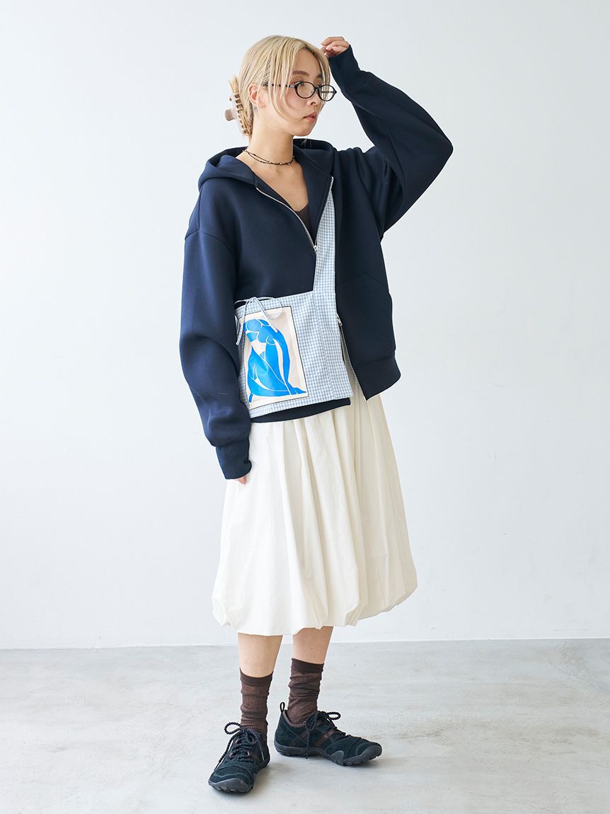 emmi atelier「ジップアップダンボールフーディー」|パーカー|