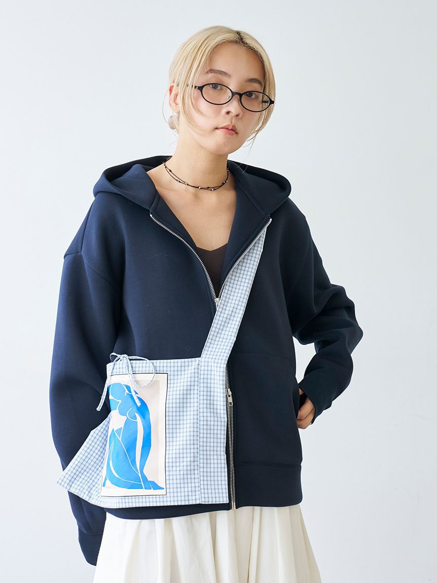 emmi atelier「ジップアップダンボールフーディー」|パーカー|NVY