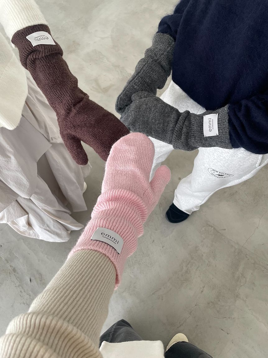 emmi atelier「ウールミックスロングミトン」|手袋|PNK