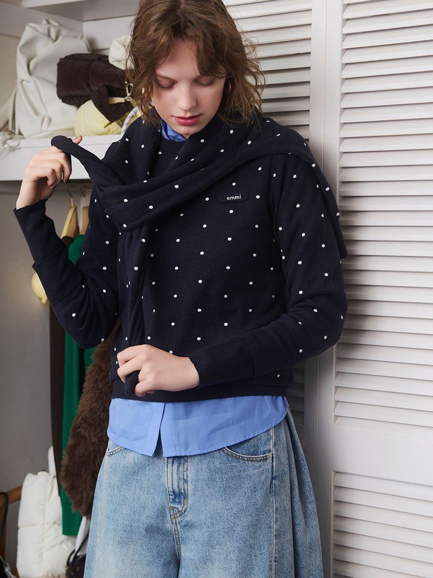 emmi atelier「【ONLINE限定カラーあり】emmiロゴクルーネックニットカーディガン」|カーディガン|