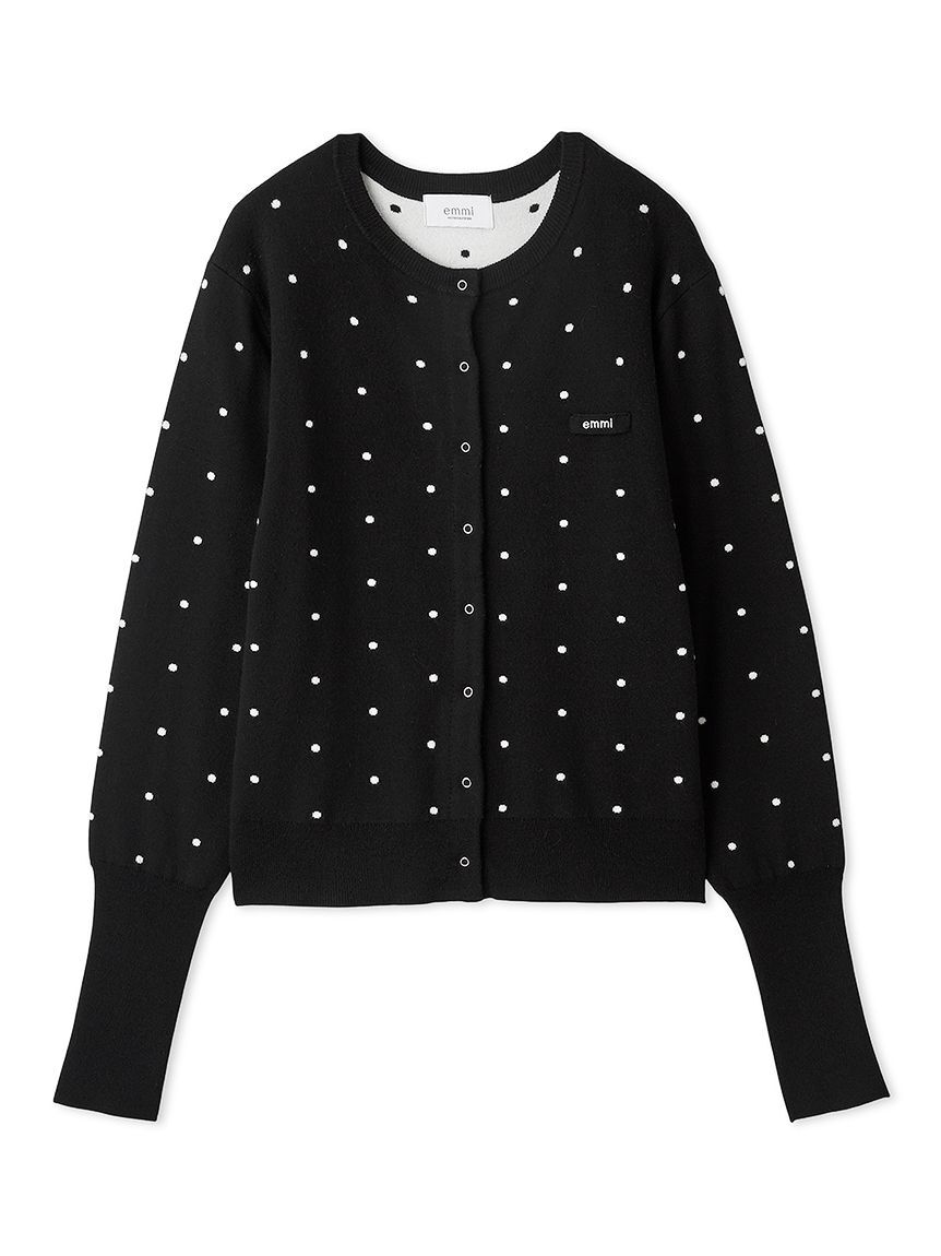 emmi atelier「【ONLINE限定カラーあり】emmiロゴクルーネックニットカーディガン」|カーディガン|BLK
