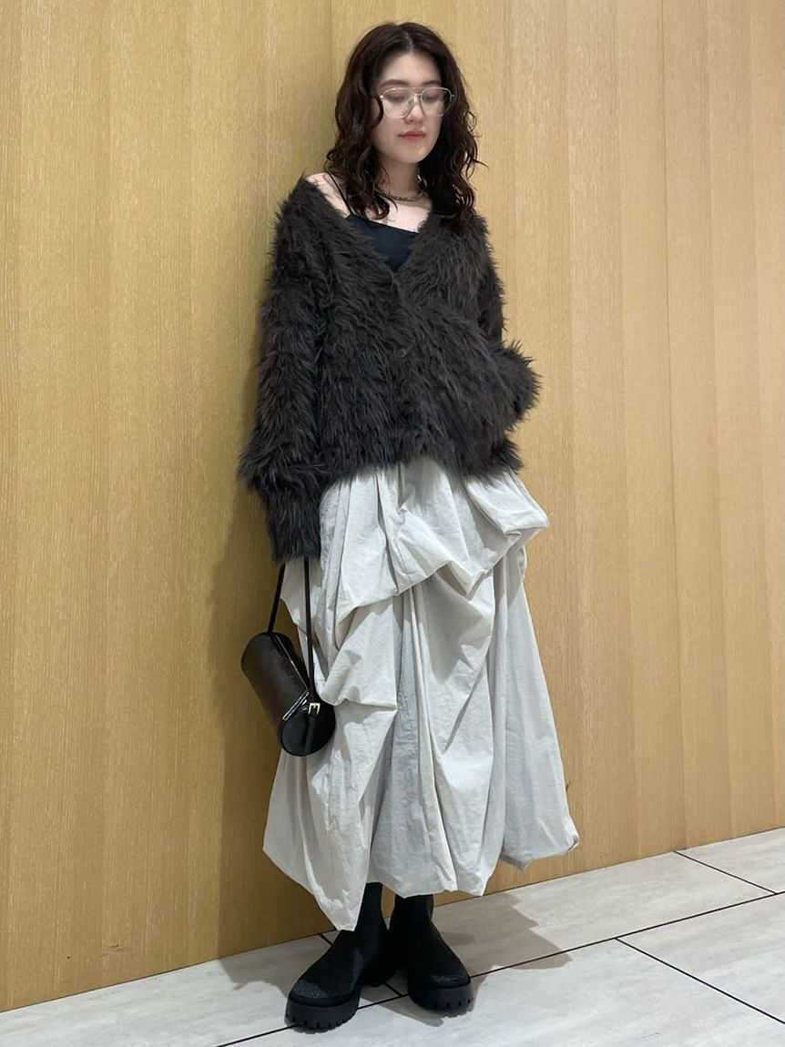 emmi atelier「Vネックシャギーニットカーディガン」|カーディガン|