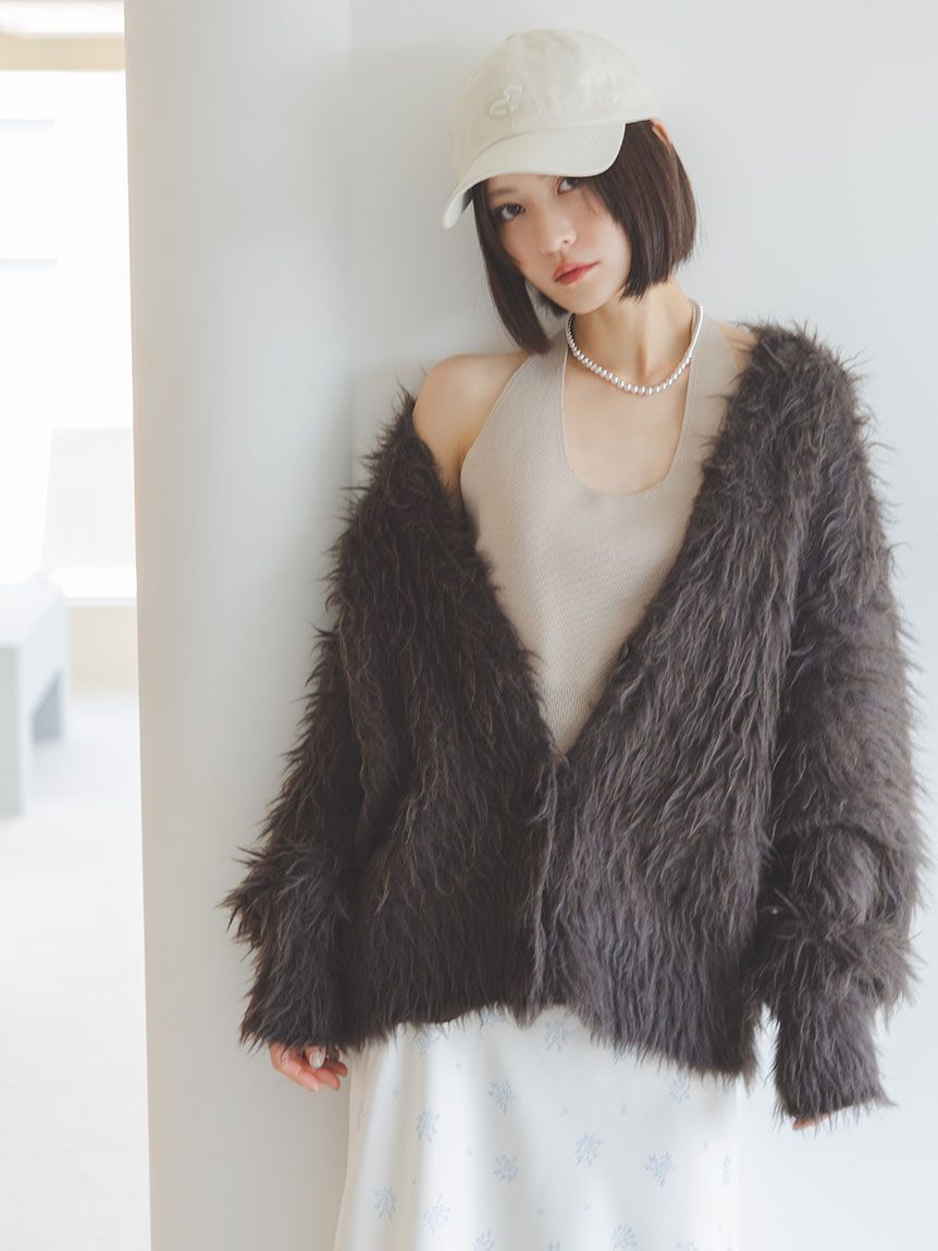emmi atelier「Vネックシャギーニットカーディガン」|カーディガン|DBRW