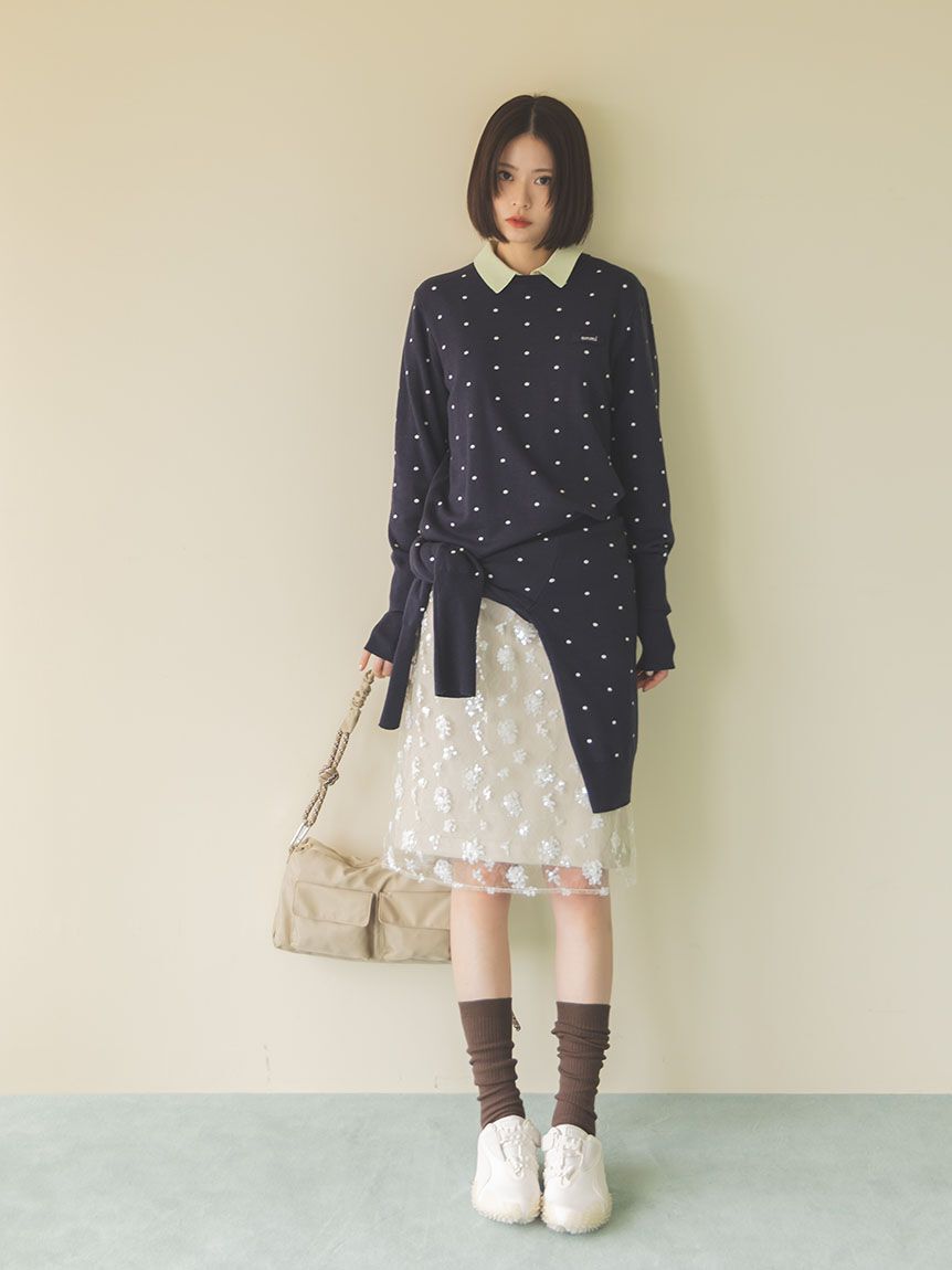 emmi atelier「【ONLINE限定カラーあり】emmiロゴクルーネックプルオーバー」|ニット・セーター|