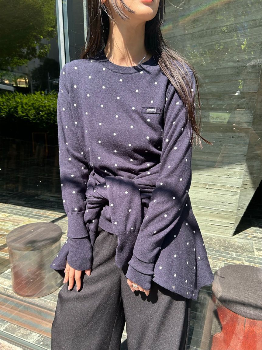 emmi atelier「【ONLINE限定カラーあり】emmiロゴクルーネックプルオーバー」|ニット・セーター|