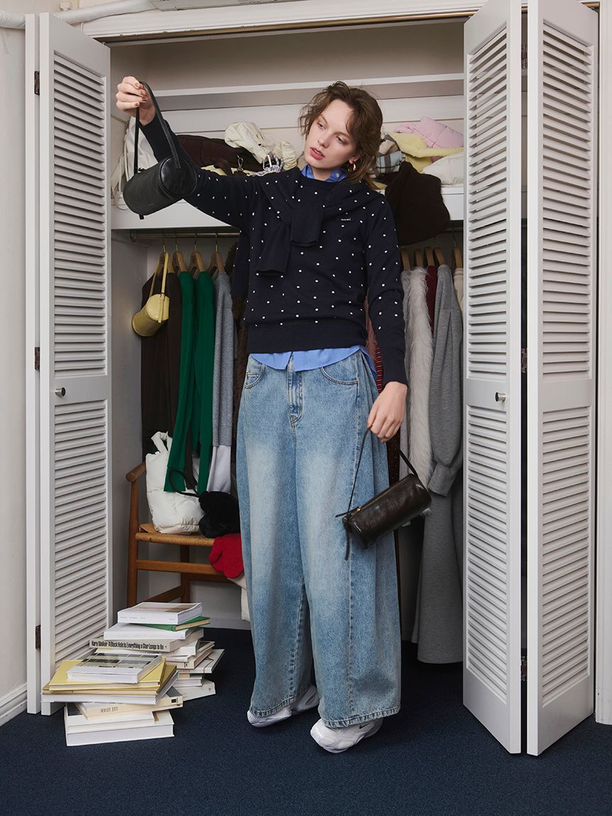 emmi atelier「【ONLINE限定カラーあり】emmiロゴクルーネックプルオーバー」|ニット・セーター|