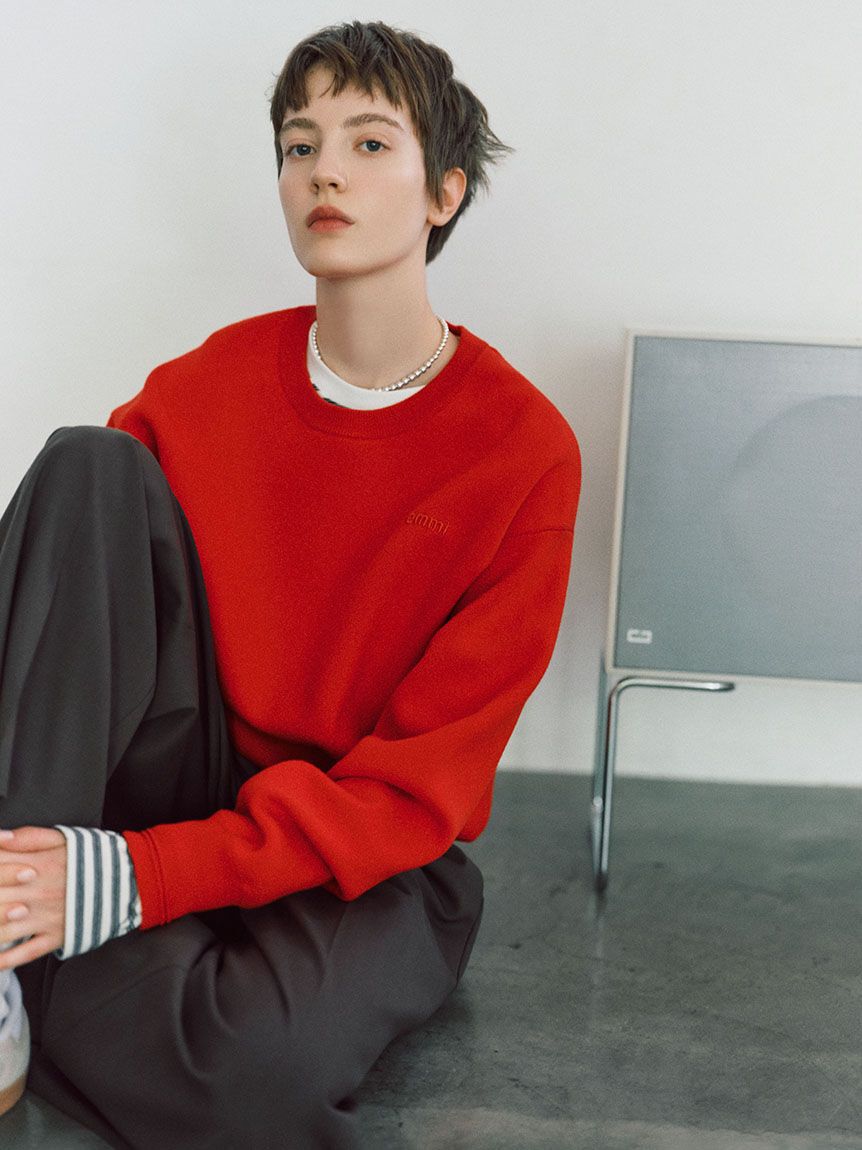 emmi atelier「【ONLINE限定カラーあり】emmiロゴスウェットライクニット」|ニット・セーター|