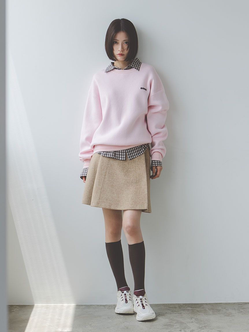 emmi atelier「【ONLINE限定カラーあり】emmiロゴスウェットライクニット」|ニット・セーター|