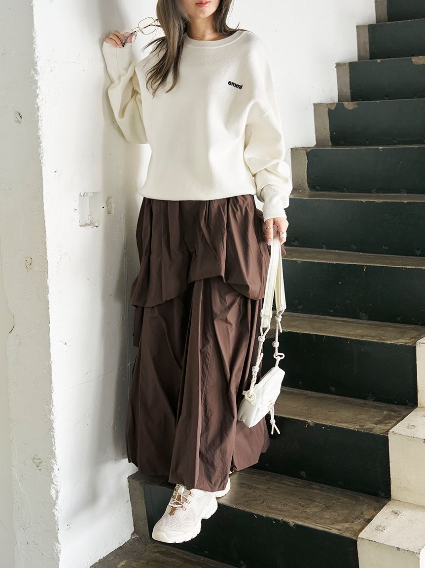 emmi atelier「【ONLINE限定カラーあり】emmiロゴスウェットライクニット」|ニット・セーター|