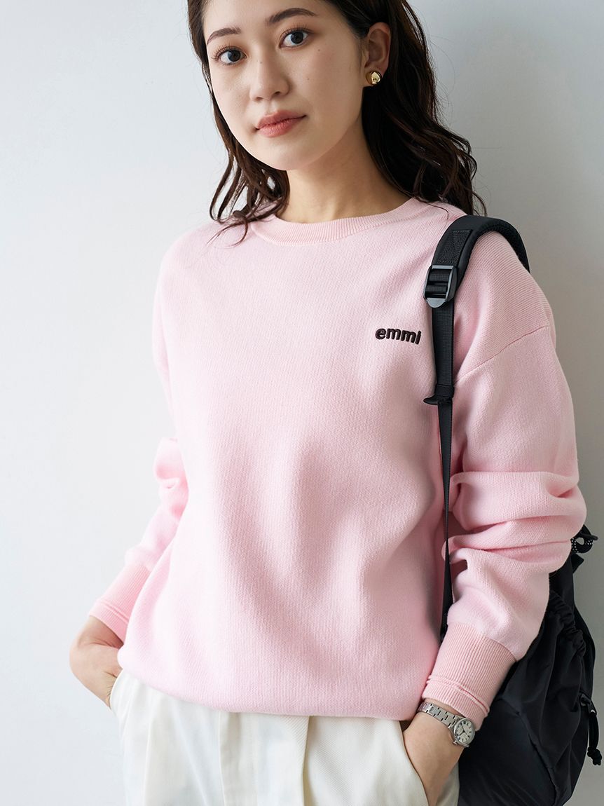 emmi atelier「【ONLINE限定カラーあり】emmiロゴスウェットライクニット」|ニット・セーター|