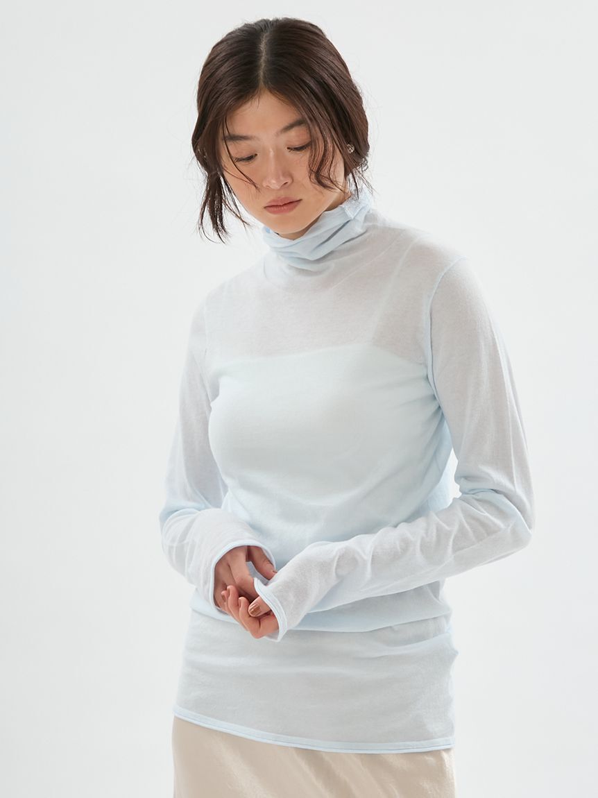 emmi atelier「オーガニックコットンハイネックニットプルオーバー」|ニット・セーター|