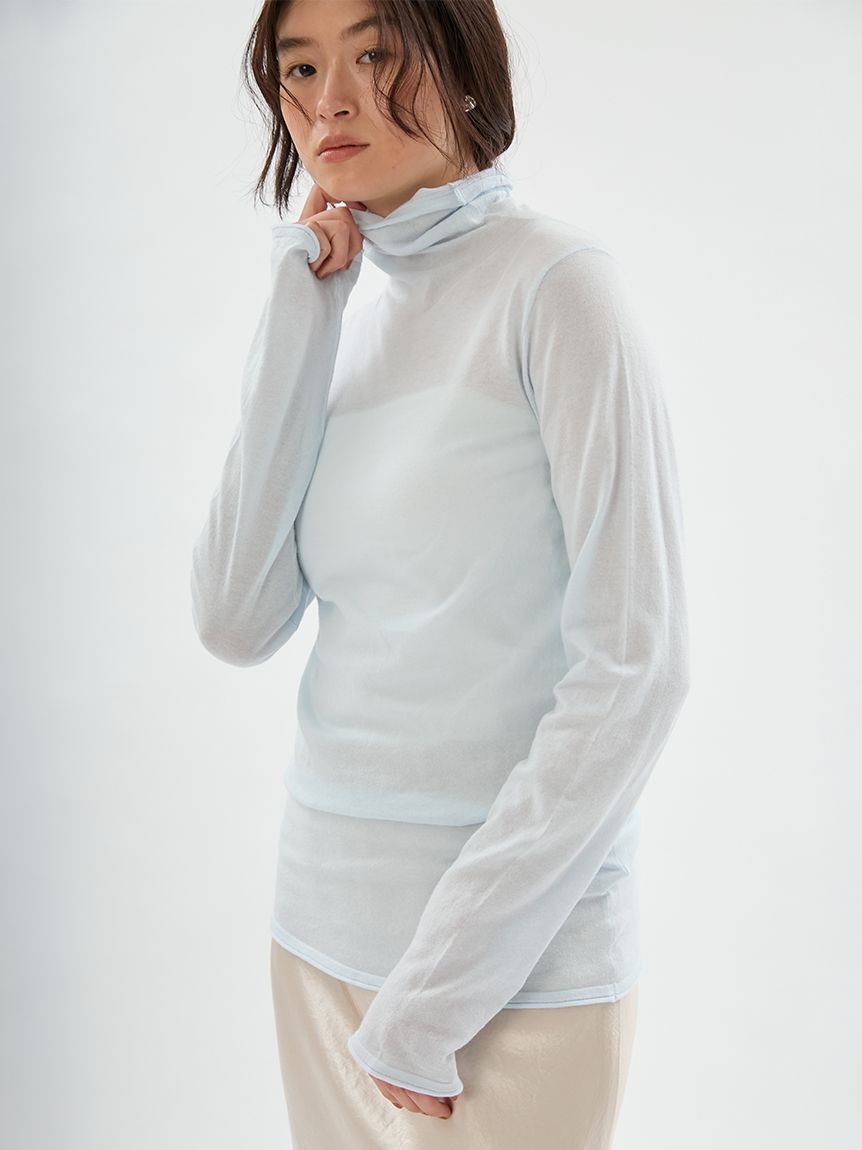 emmi atelier「オーガニックコットンハイネックニットプルオーバー」|ニット・セーター|