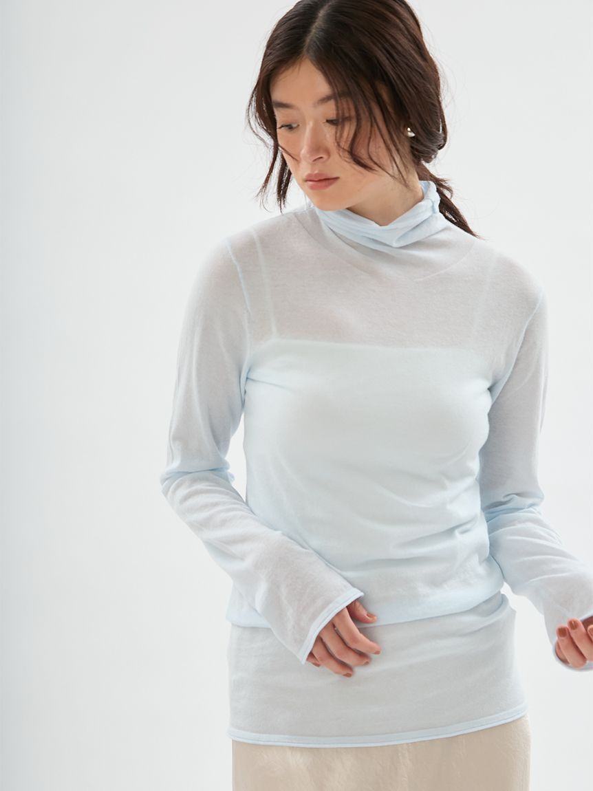 emmi atelier「オーガニックコットンハイネックニットプルオーバー」|ニット・セーター|