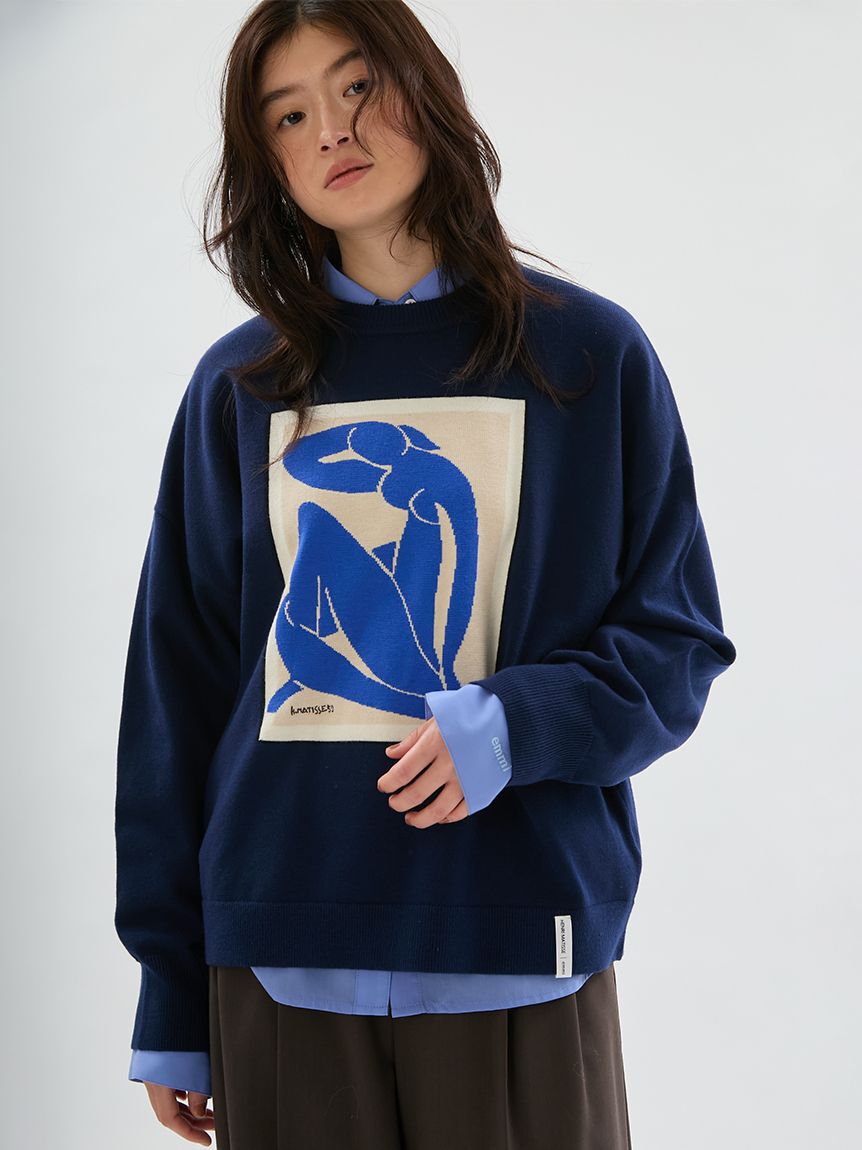 emmi atelier「【Henri Matisse】インターシャニットプルオーバー」|ニット・セーター|