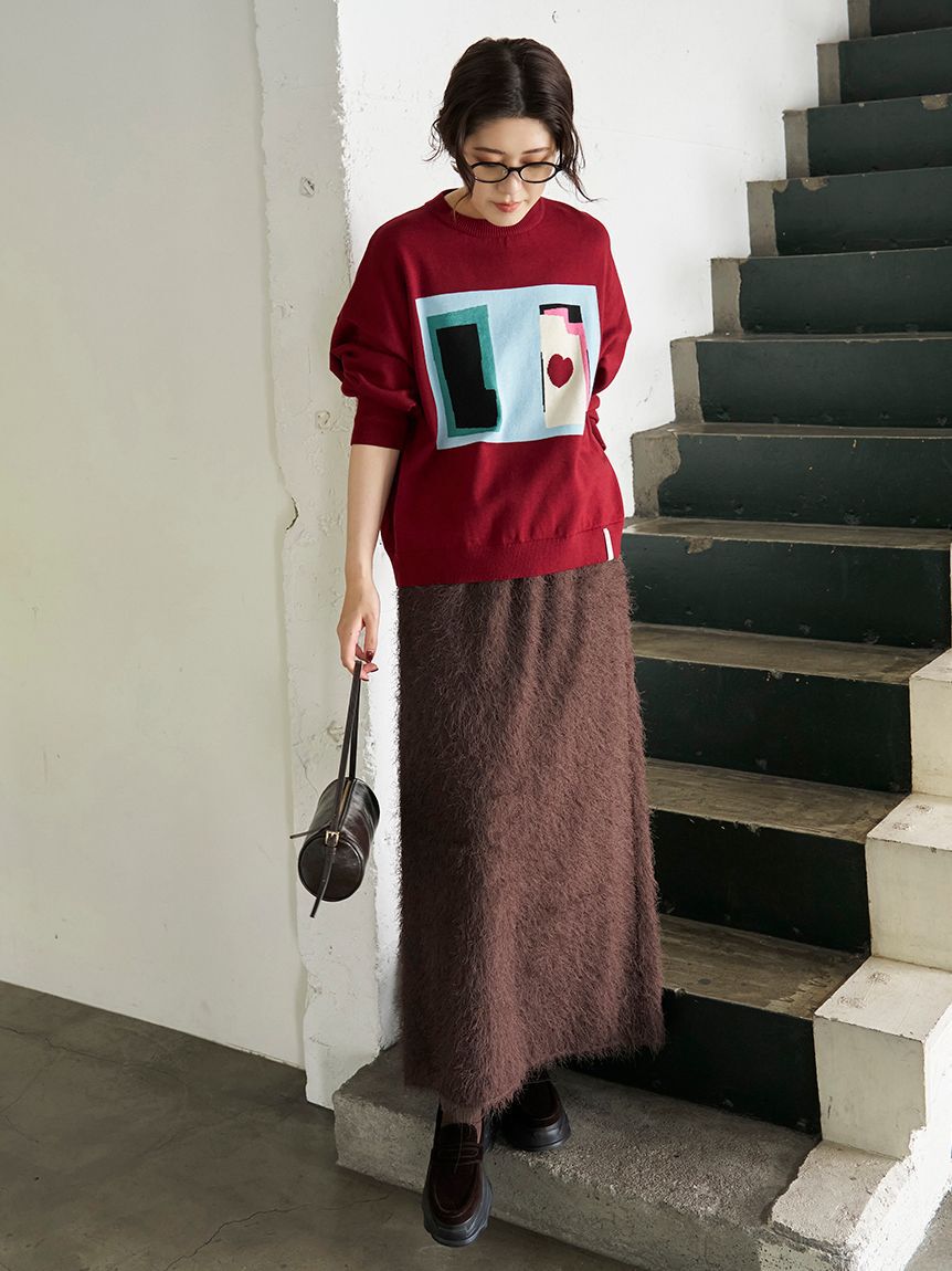 emmi atelier「【Henri Matisse】インターシャニットプルオーバー」|ニット・セーター|