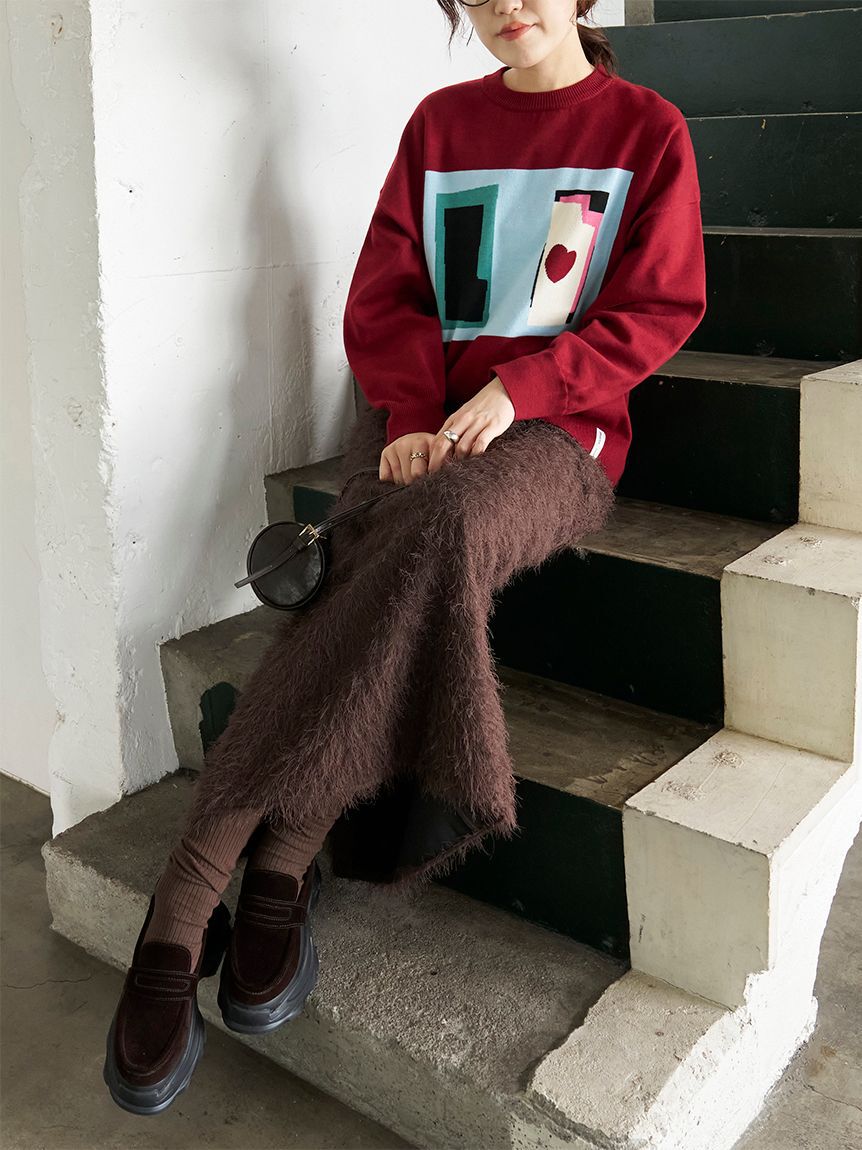 emmi atelier「【Henri Matisse】インターシャニットプルオーバー」|ニット・セーター|