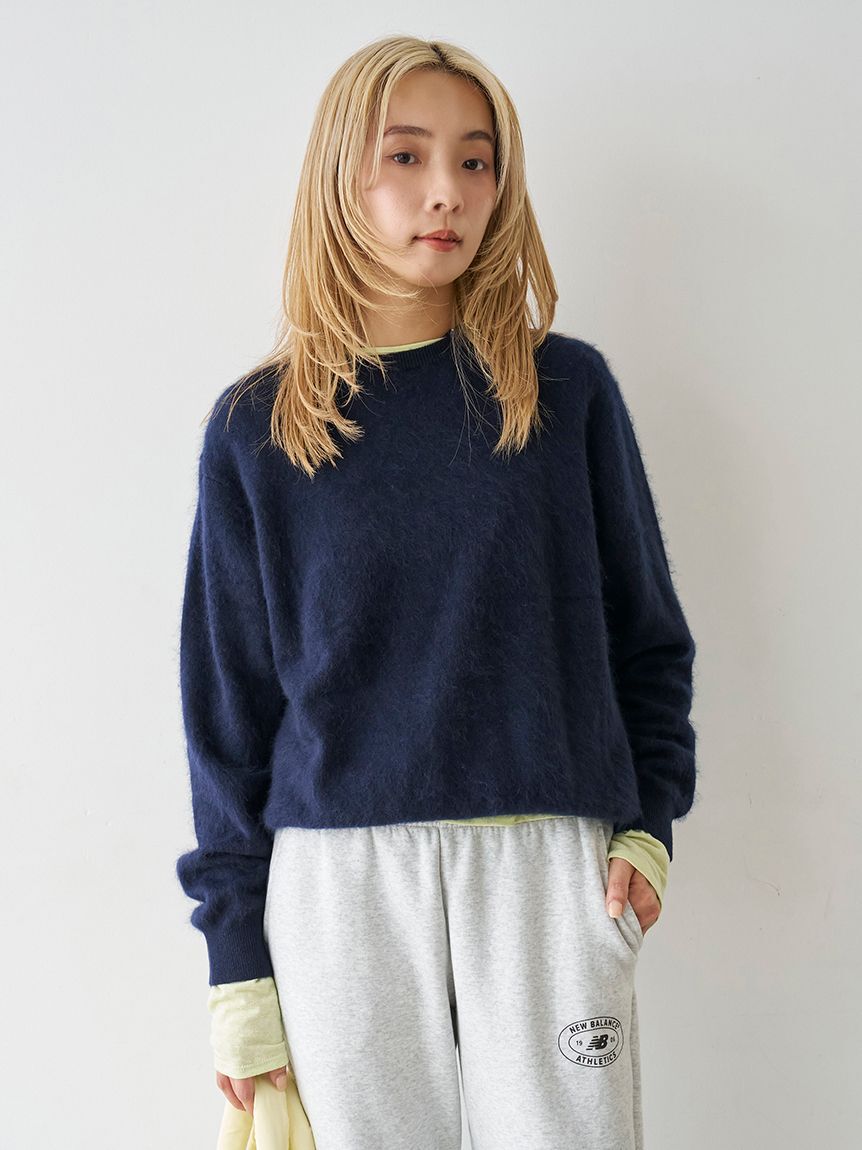 emmi atelier「ウール混ミンク加工ニット」|ニット・セーター|NVY