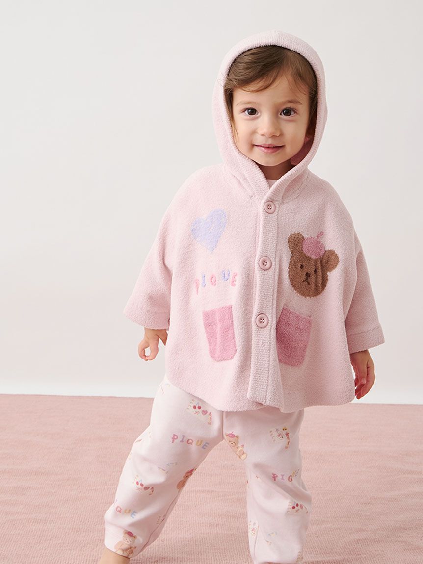 GELATO PIQUE KIDS & BABY「【ラッピング済み】【BABY】エアリーモコドローイングベアポンチョ&ベアラトルSET」|その他ベビー用品|
