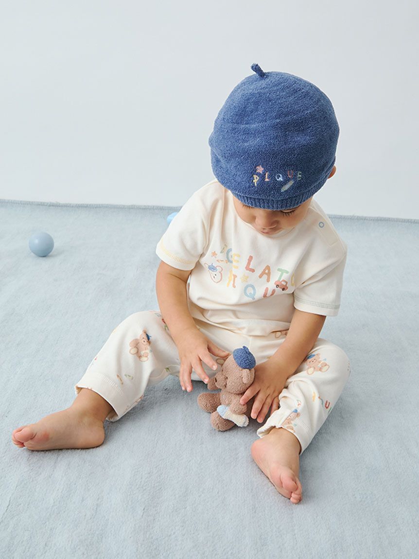 GELATO PIQUE KIDS & BABY「【ラッピング済み】【BABY】エアリーモコドローイングベアポンチョ&ベアラトルSET」|その他ベビー用品|