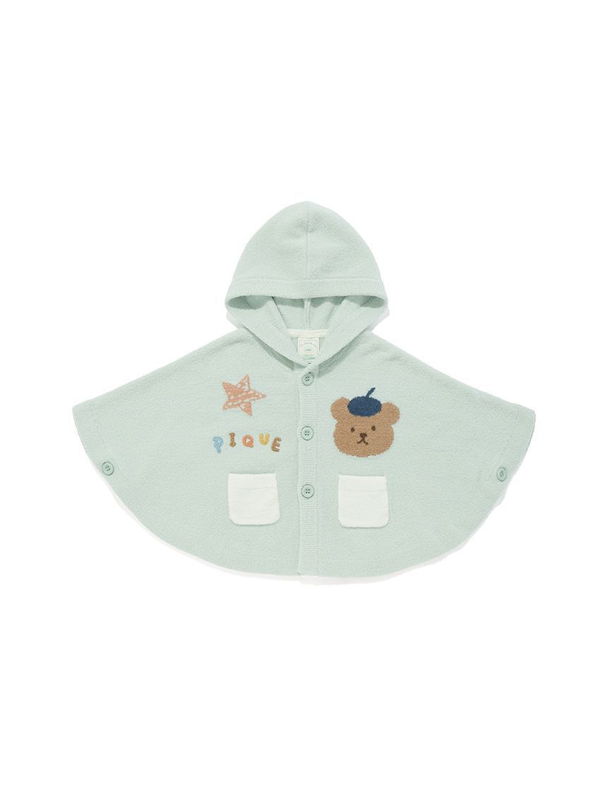 GELATO PIQUE KIDS & BABY「【ラッピング済み】【BABY】エアリーモコドローイングベアポンチョ&ベアラトルSET」|その他ベビー用品|